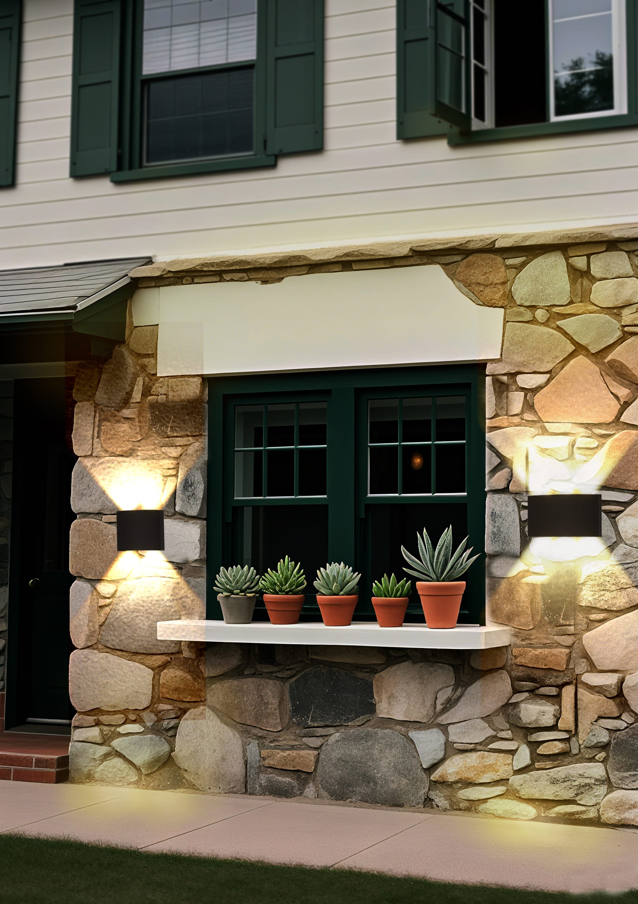 Shadows LED Outdoor Wall Light, Black Aluminum