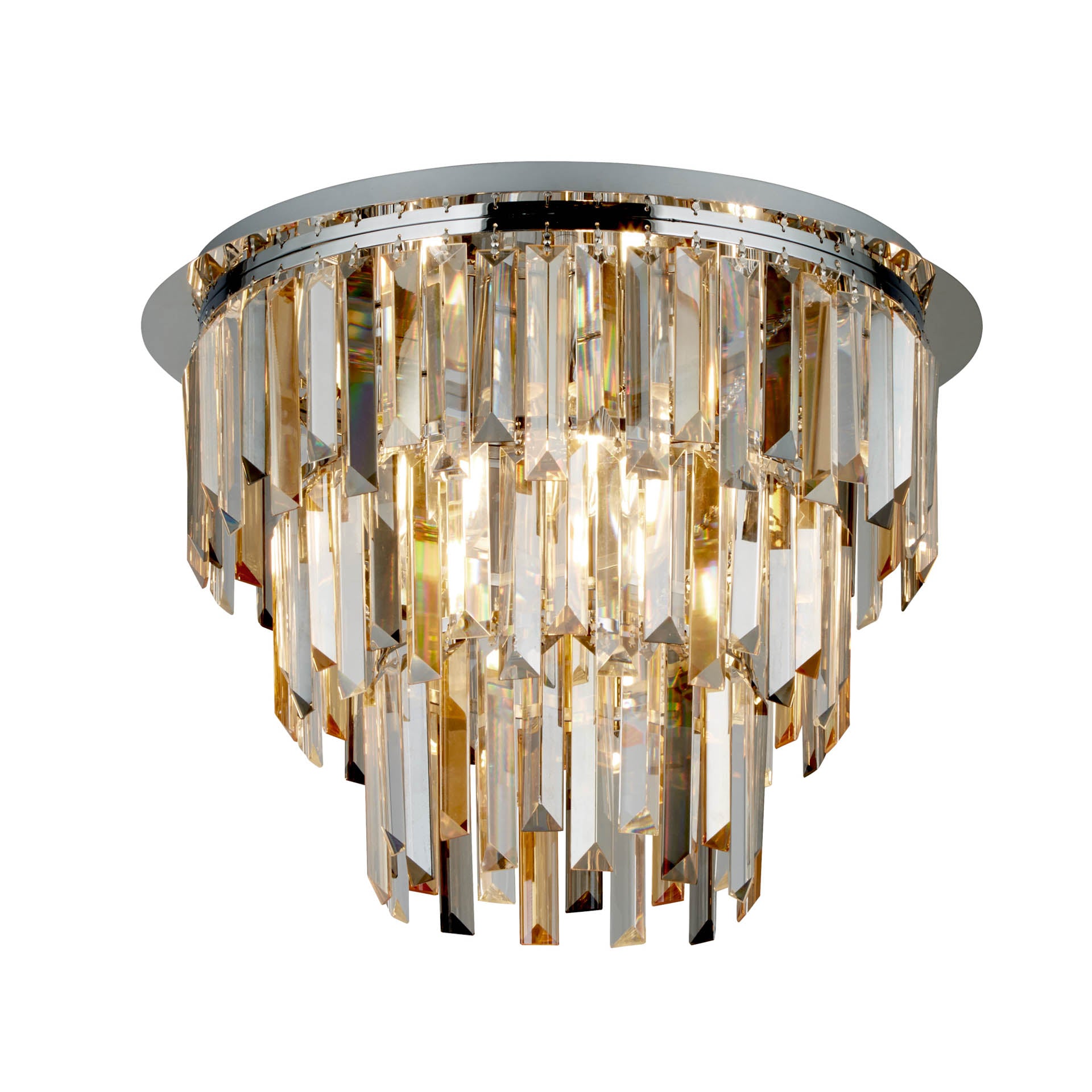 Clarissa  Flush - Chrome & Clear, Smoked & Amber Glass