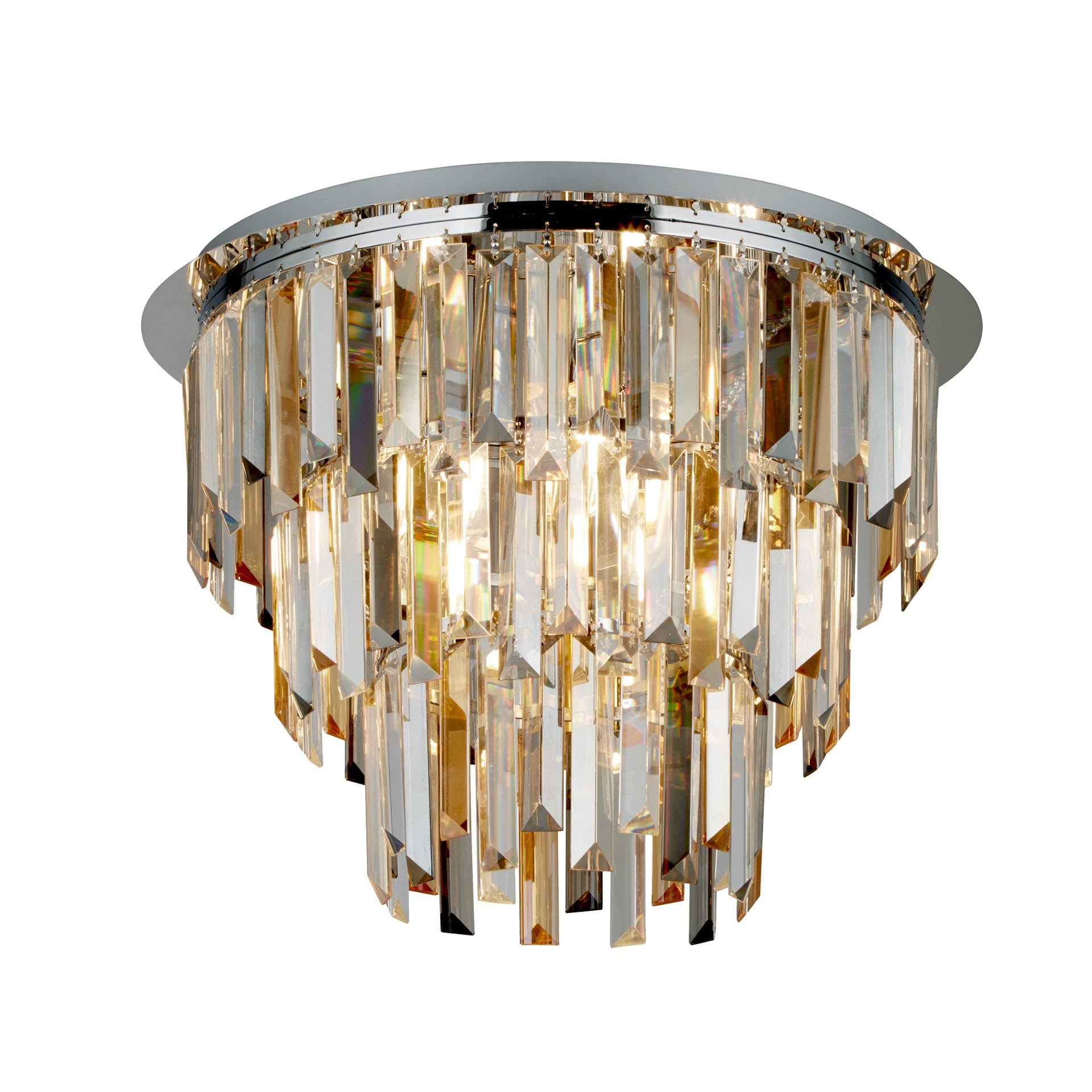 Clarissa  Flush - Chrome & Clear, Smoked & Amber Glass