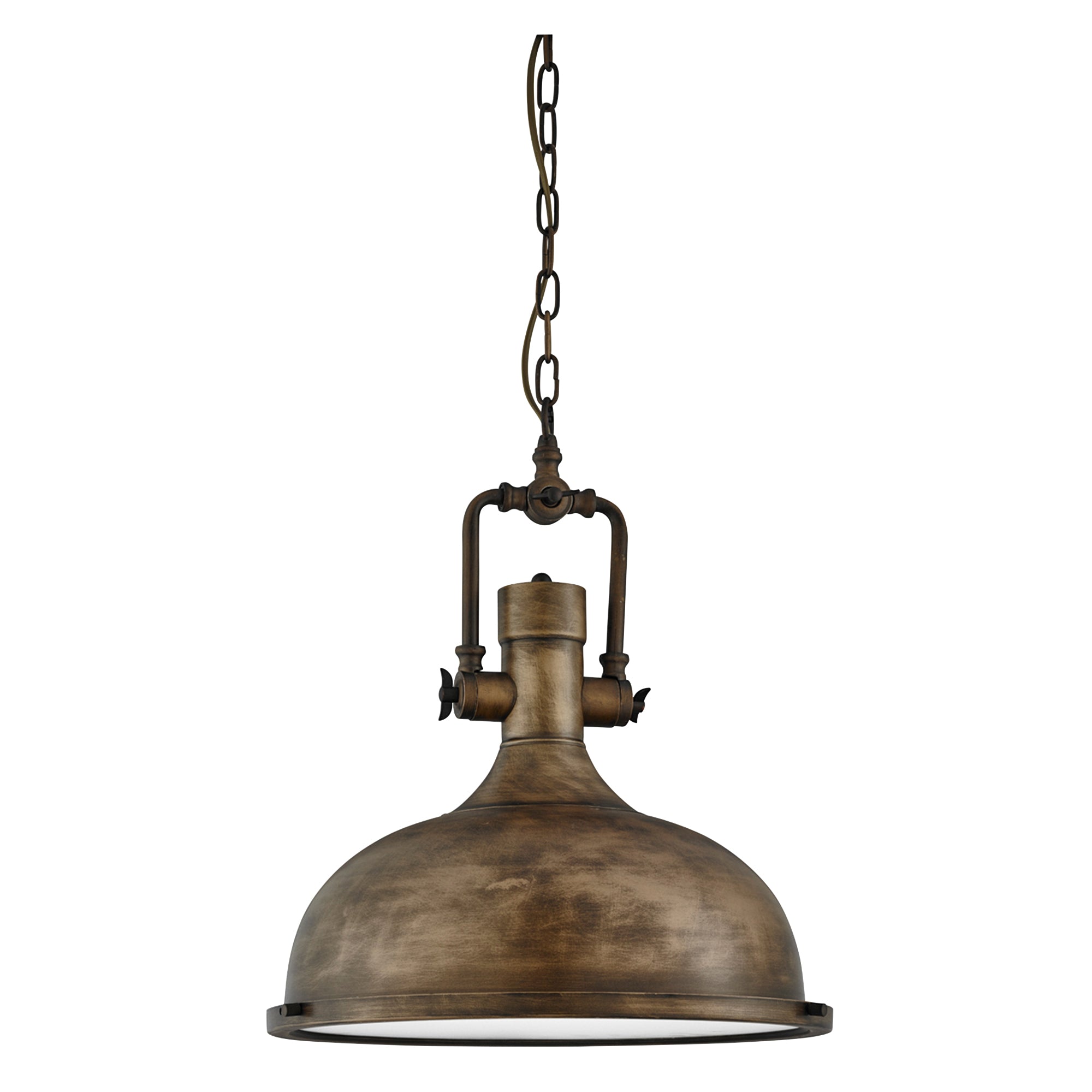 Kansas Pendant - Black Gold Metal & Frosted Lens