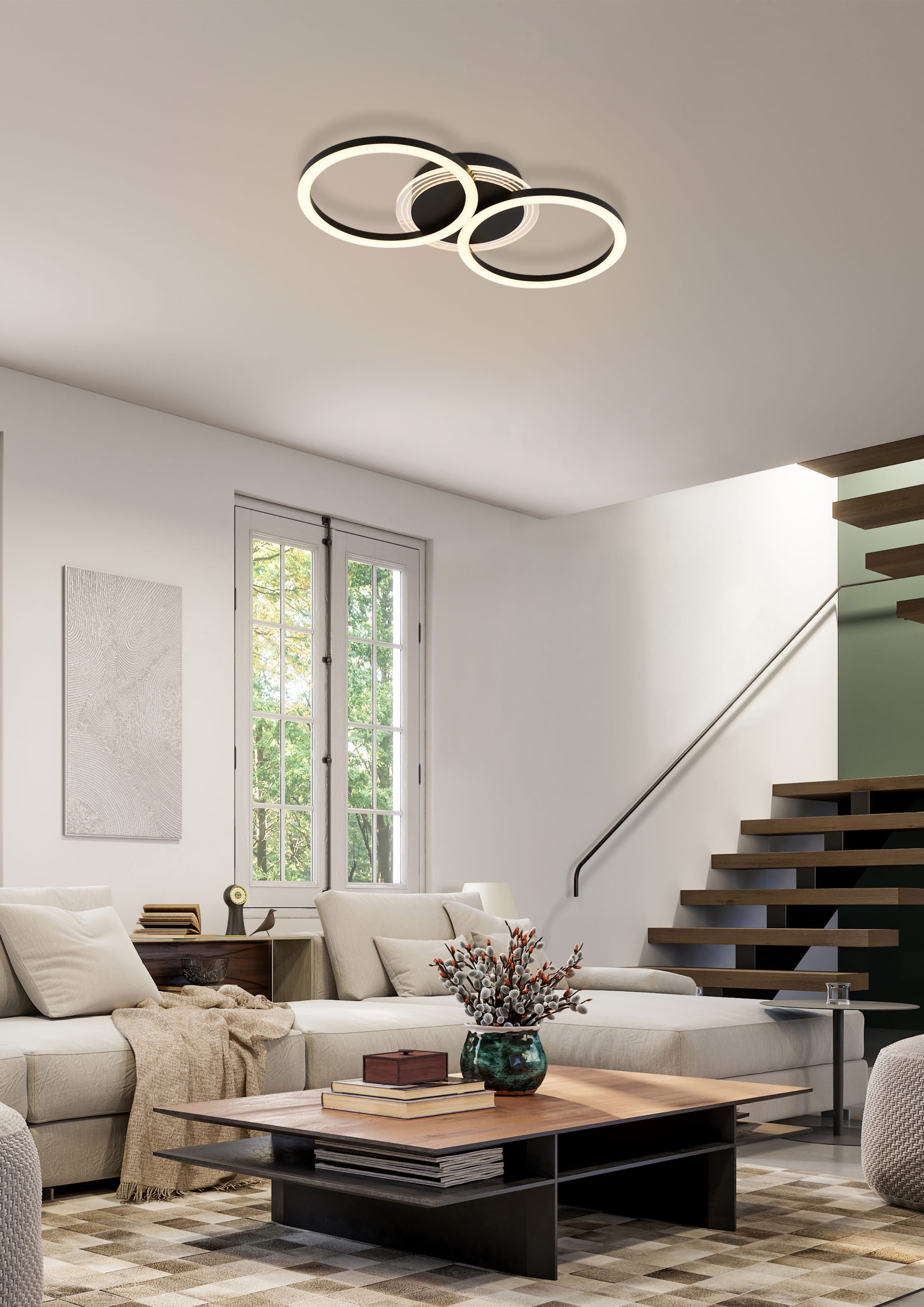 Contour LED Flush, Matt Black