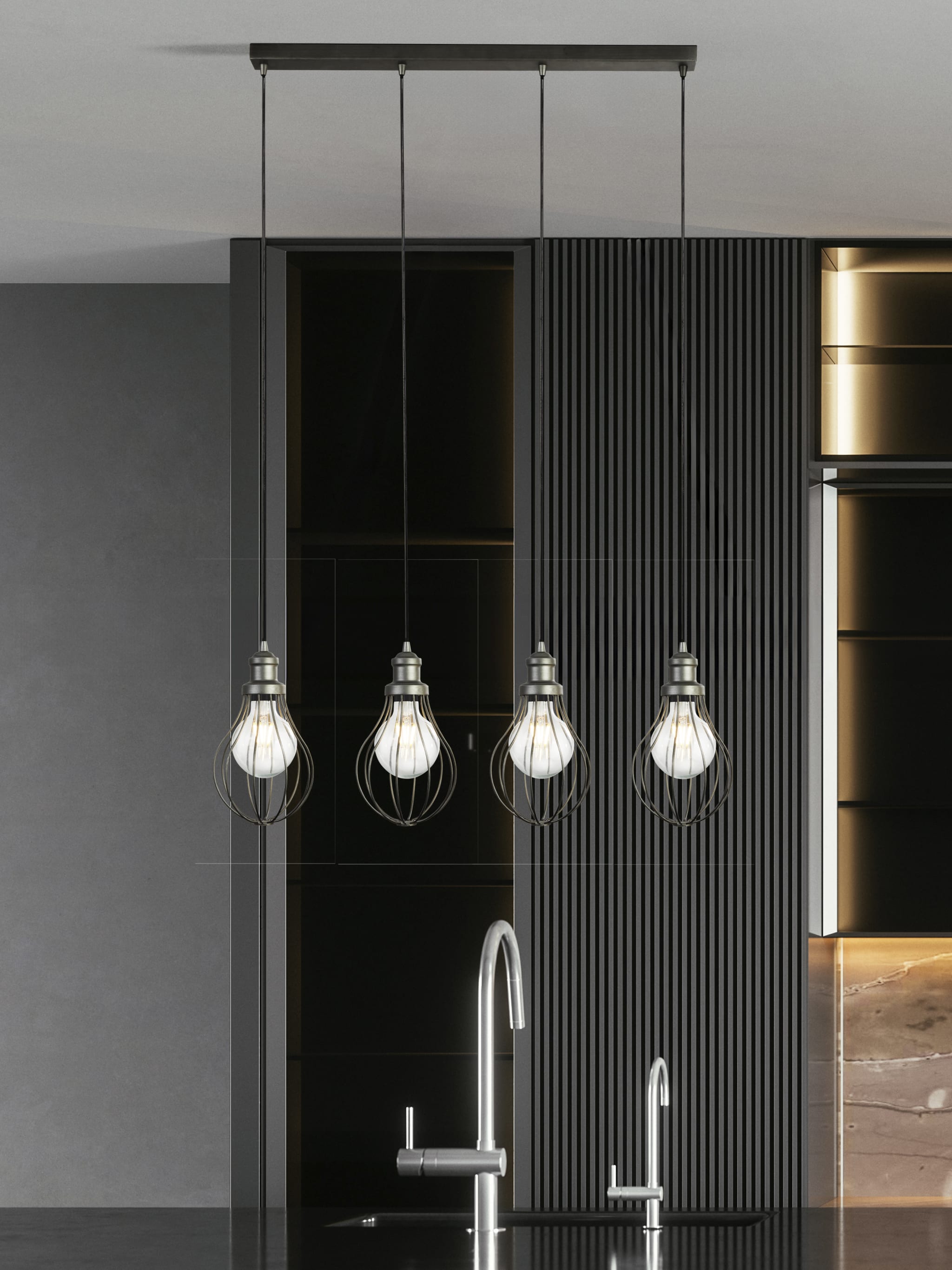 Balloon 4Lt Bar Pendant - Pewter Metal