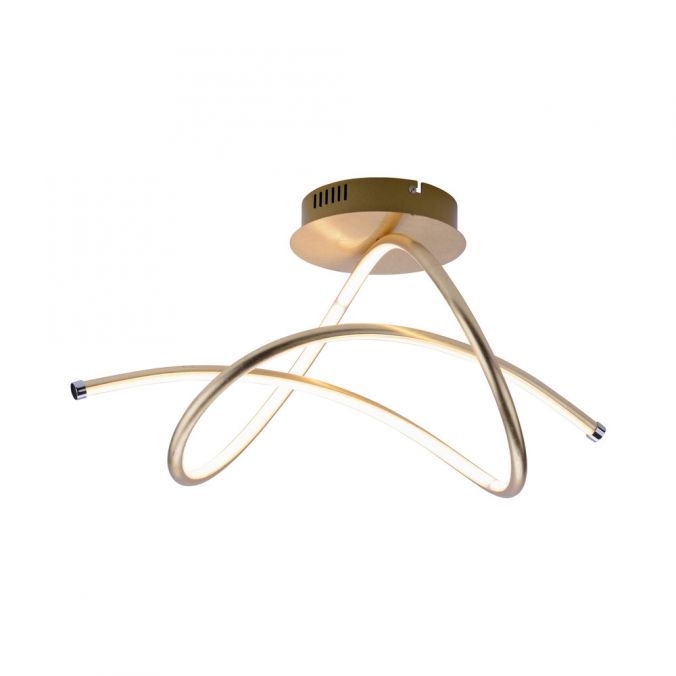 Gold Twist Semi Flush Ceiling Light