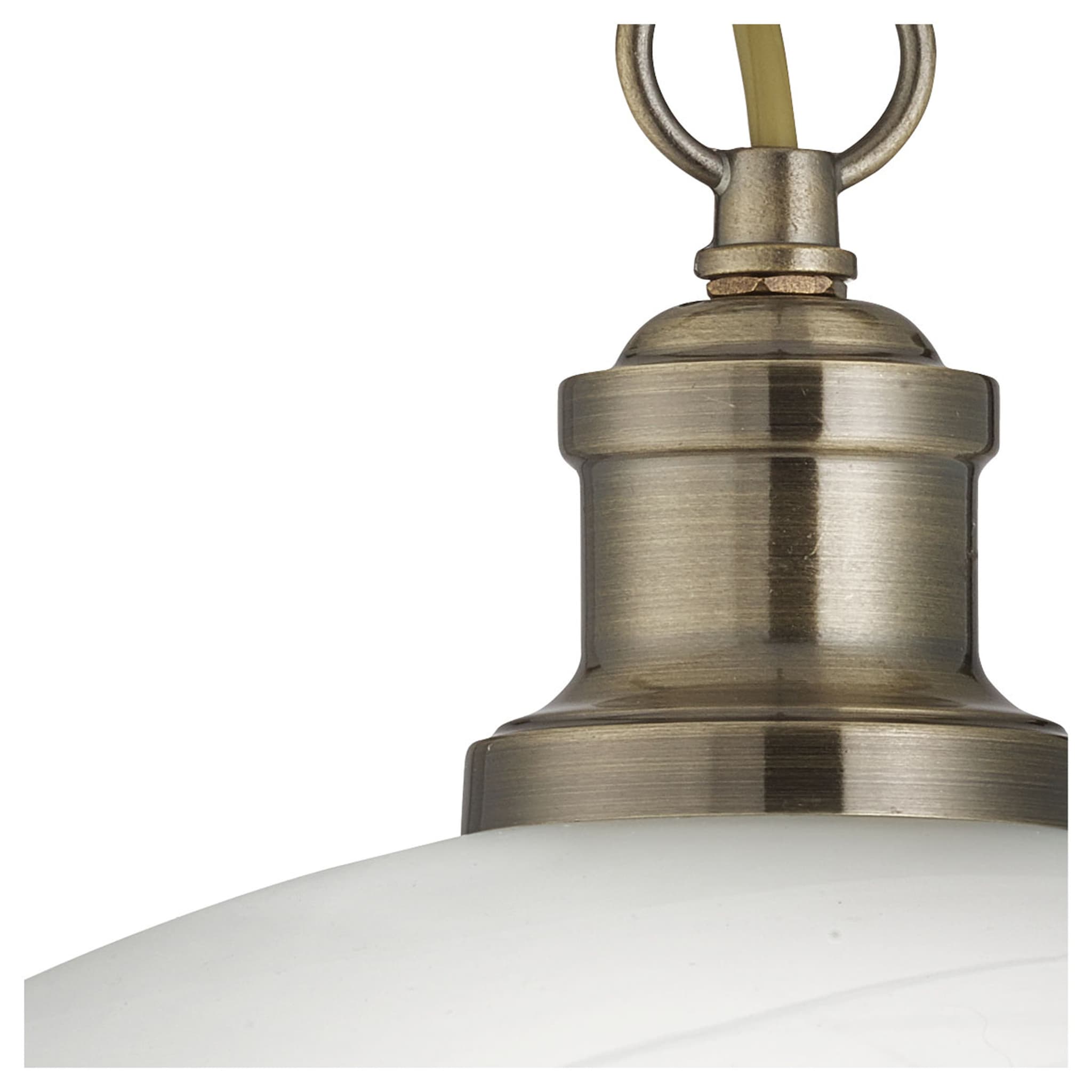 Bistro Pendant - Antique Brass Metal & Acid Glass
