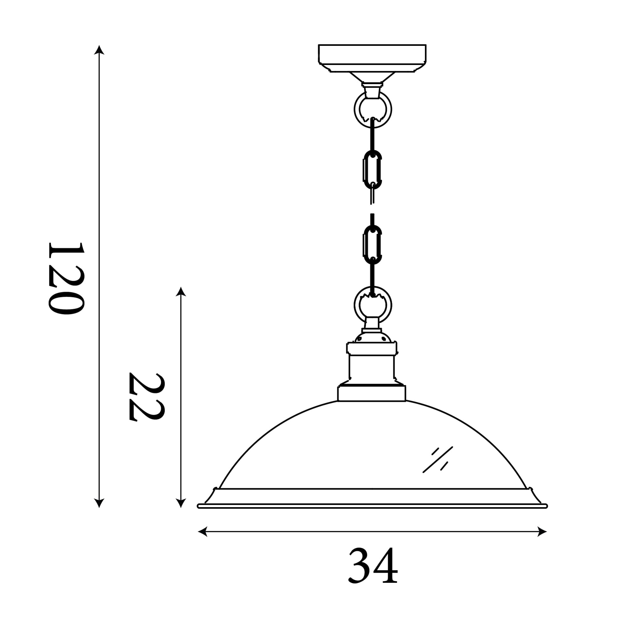 Bistro Pendant - Antique Brass Metal & Acid Glass