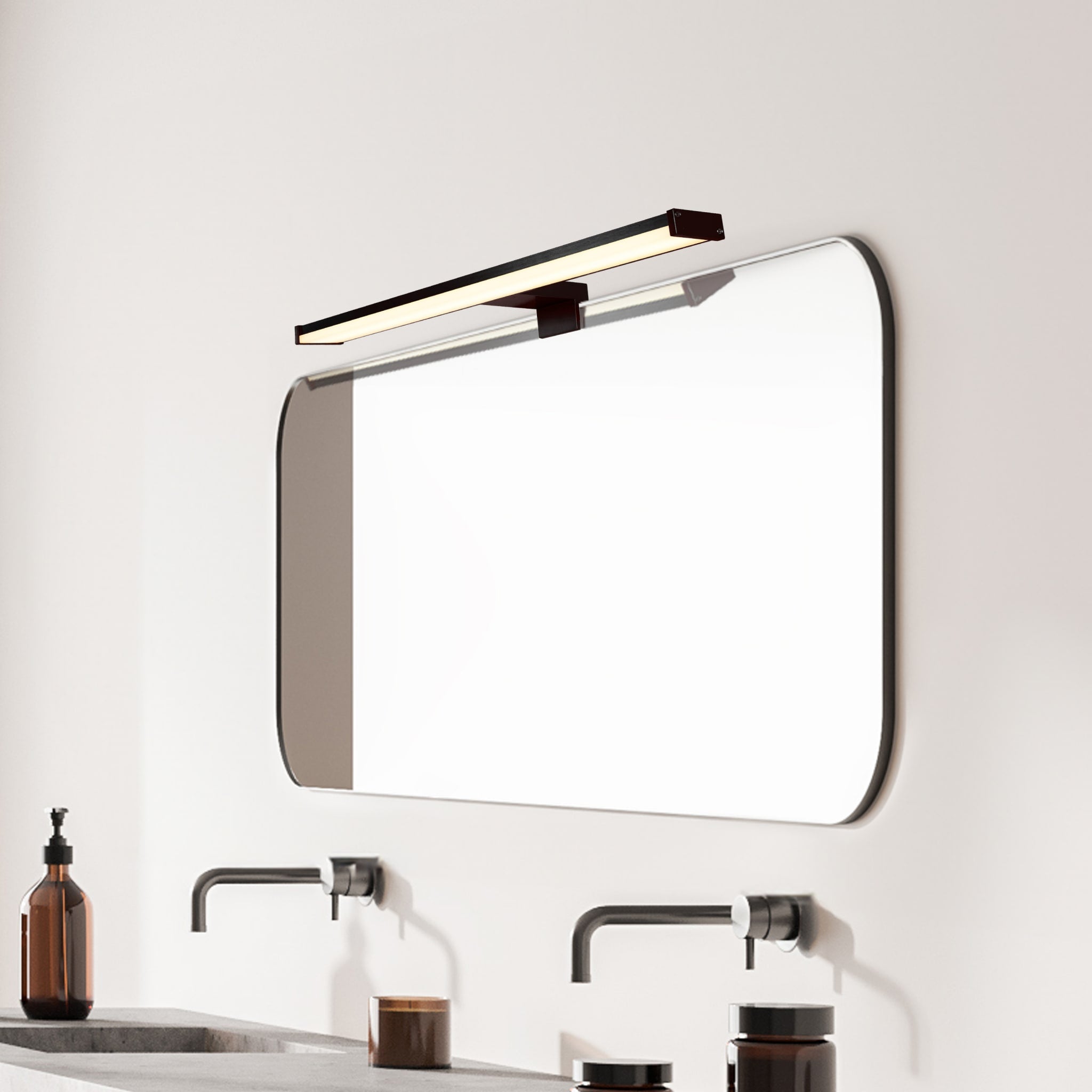 Kos LED Bathroom Mirror Light - Black