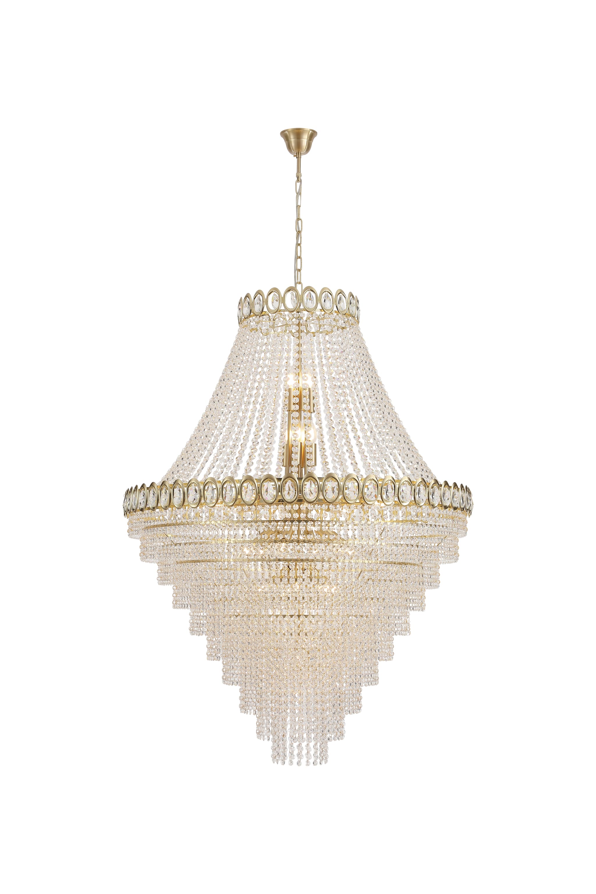 Louis Phillipe 28Lt Pendent Lamp, Satin Brass with Clear cry