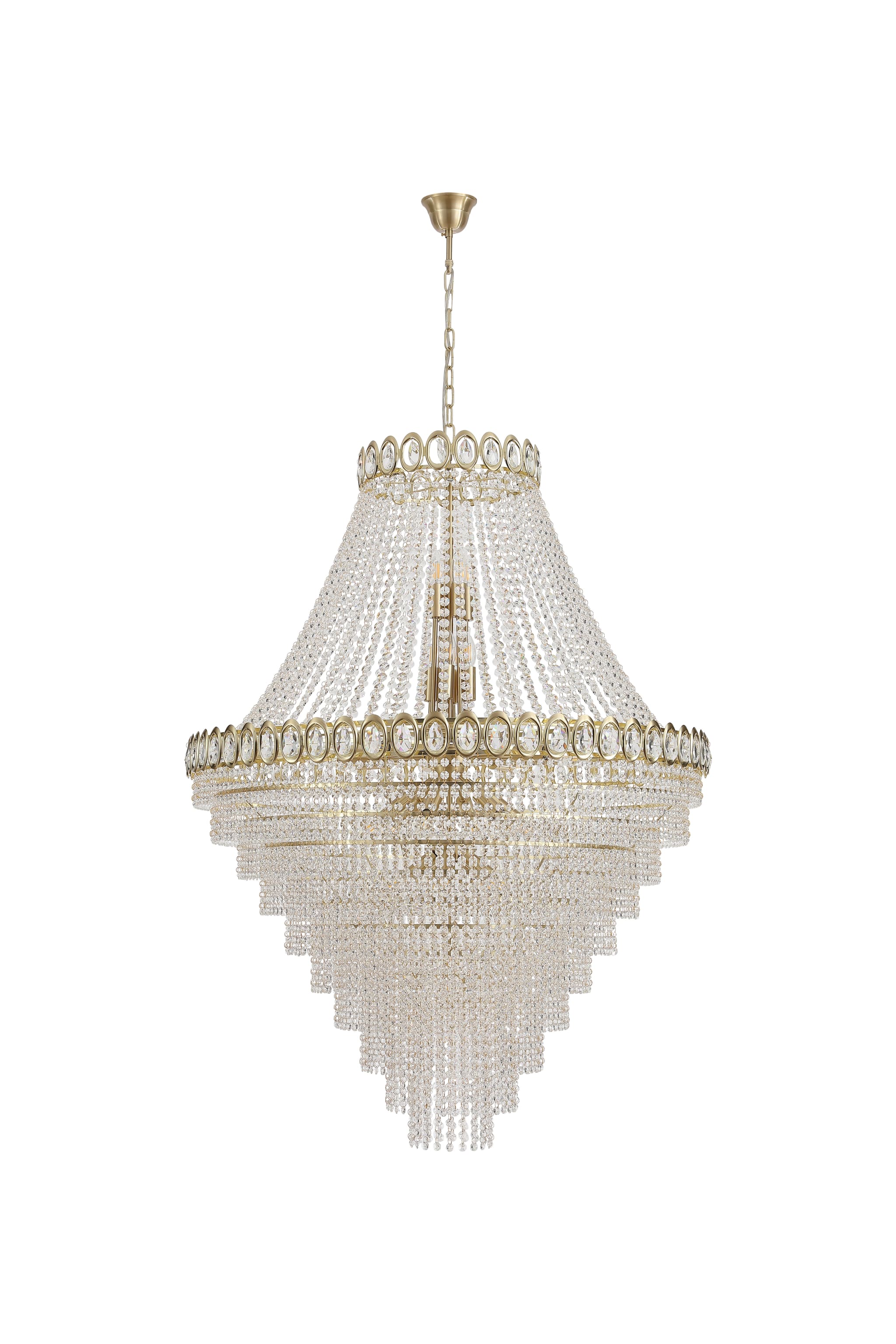 Louis Phillipe 28Lt Pendent Lamp, Satin Brass with Clear cry