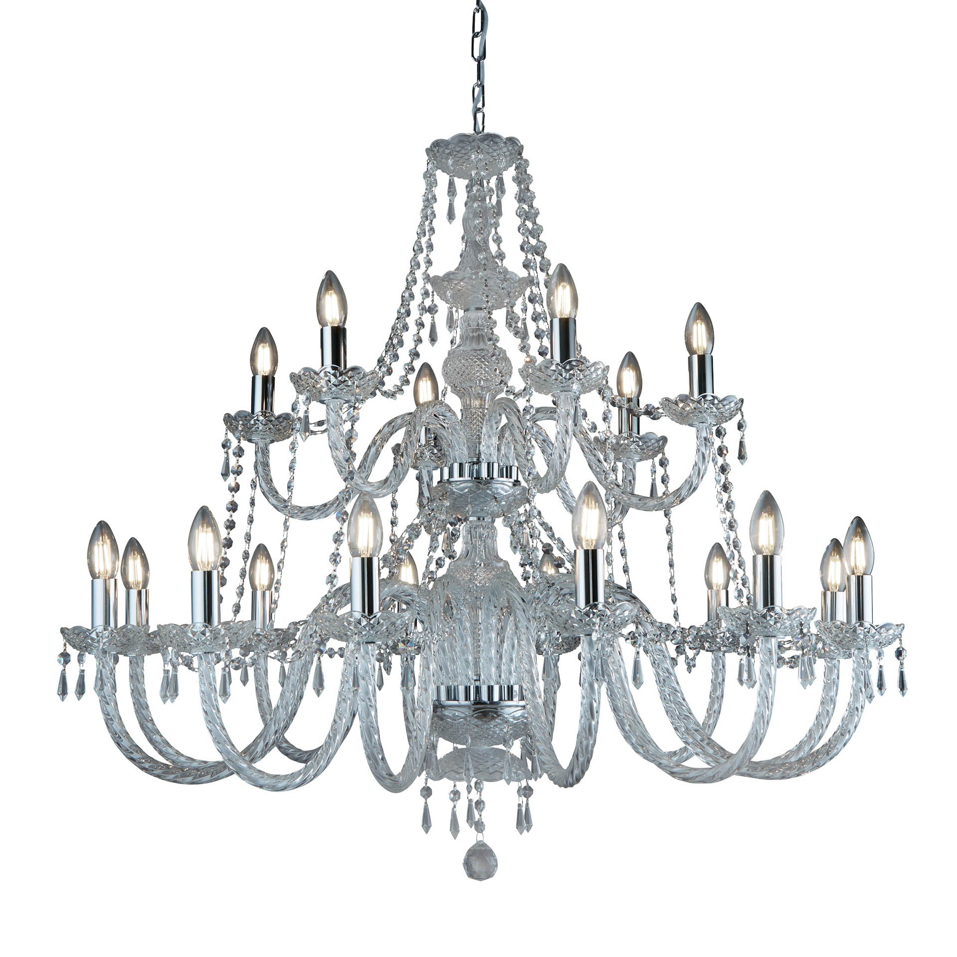 Hale Pendant - Chrome Metal & Clear Crystal