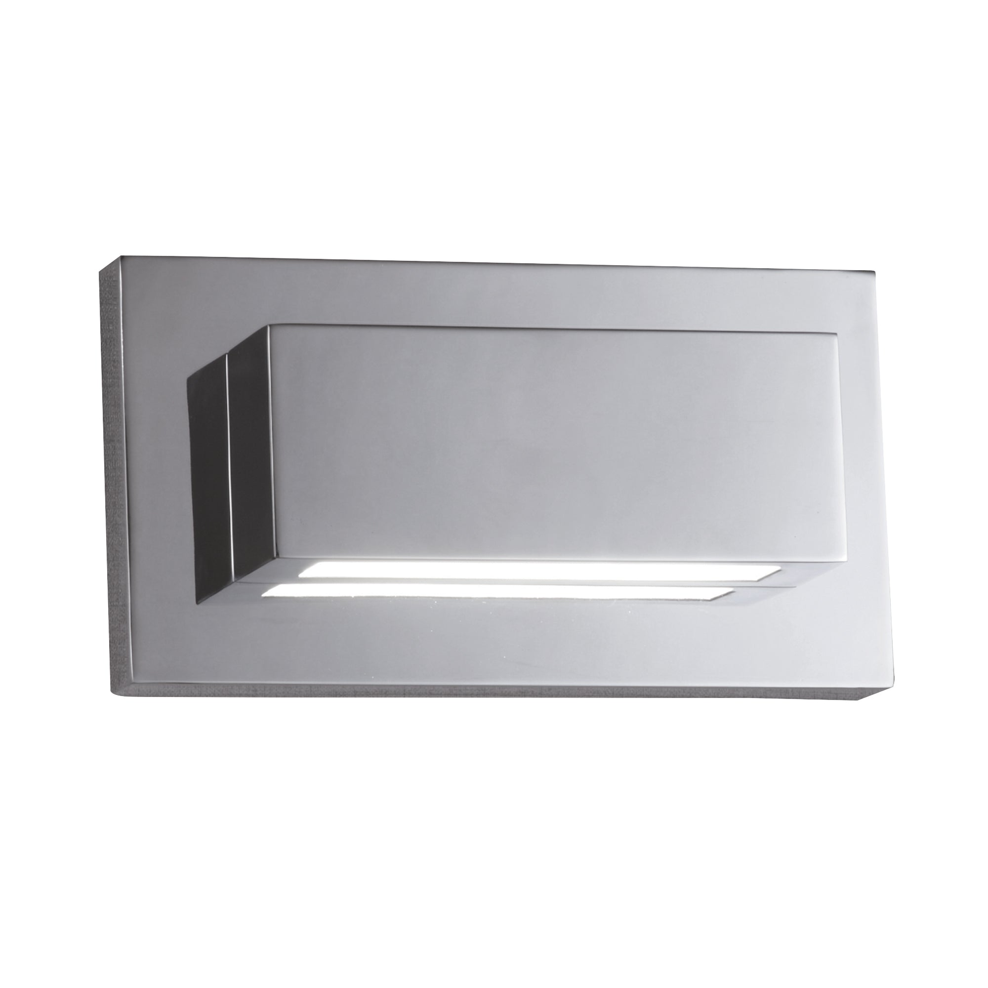 Ledge LED Up/Downlight Wall Light - Chrome & Glass