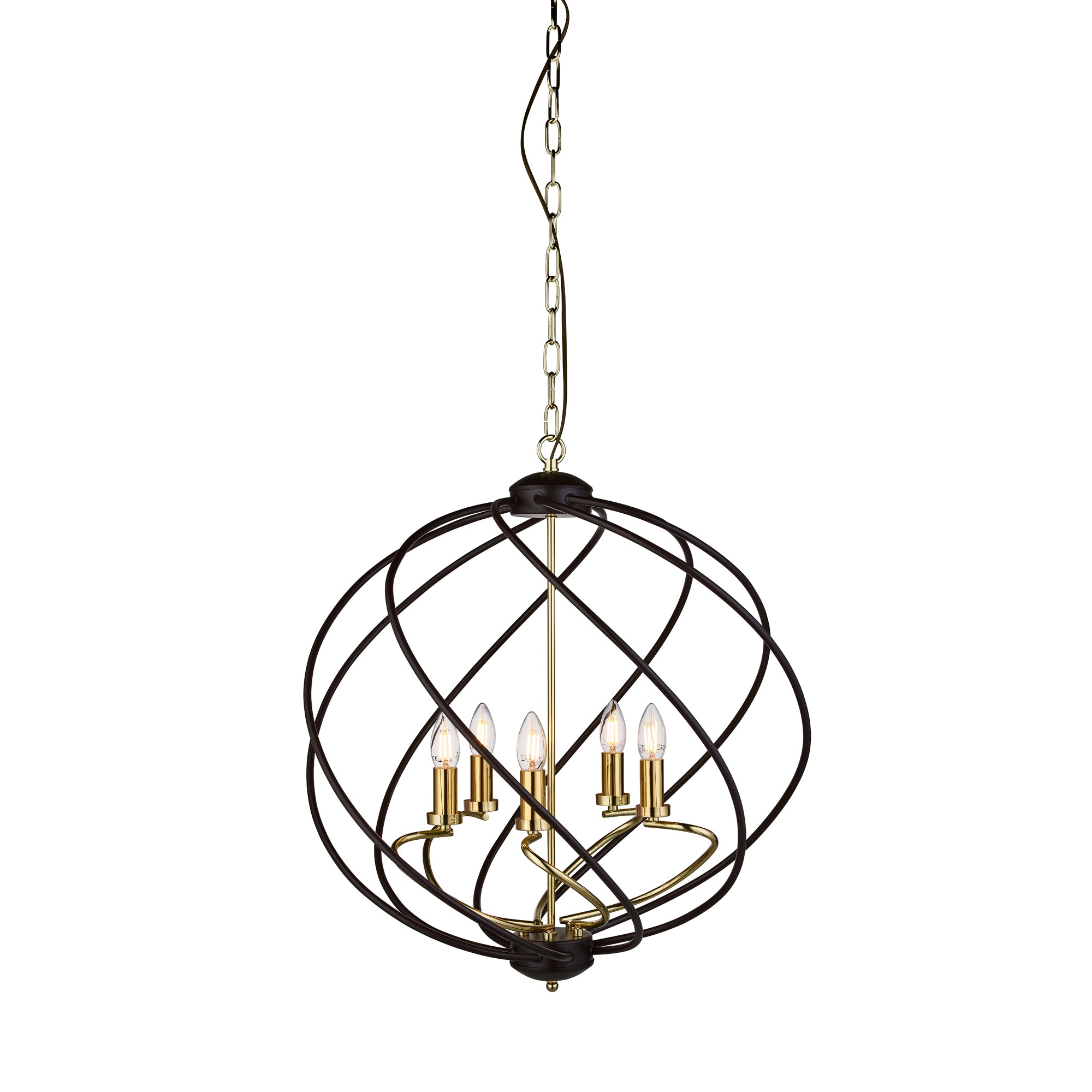 Flow 5Lt Pendant - Black Metal & Bronze Matt Black and Dark Bronze / 5