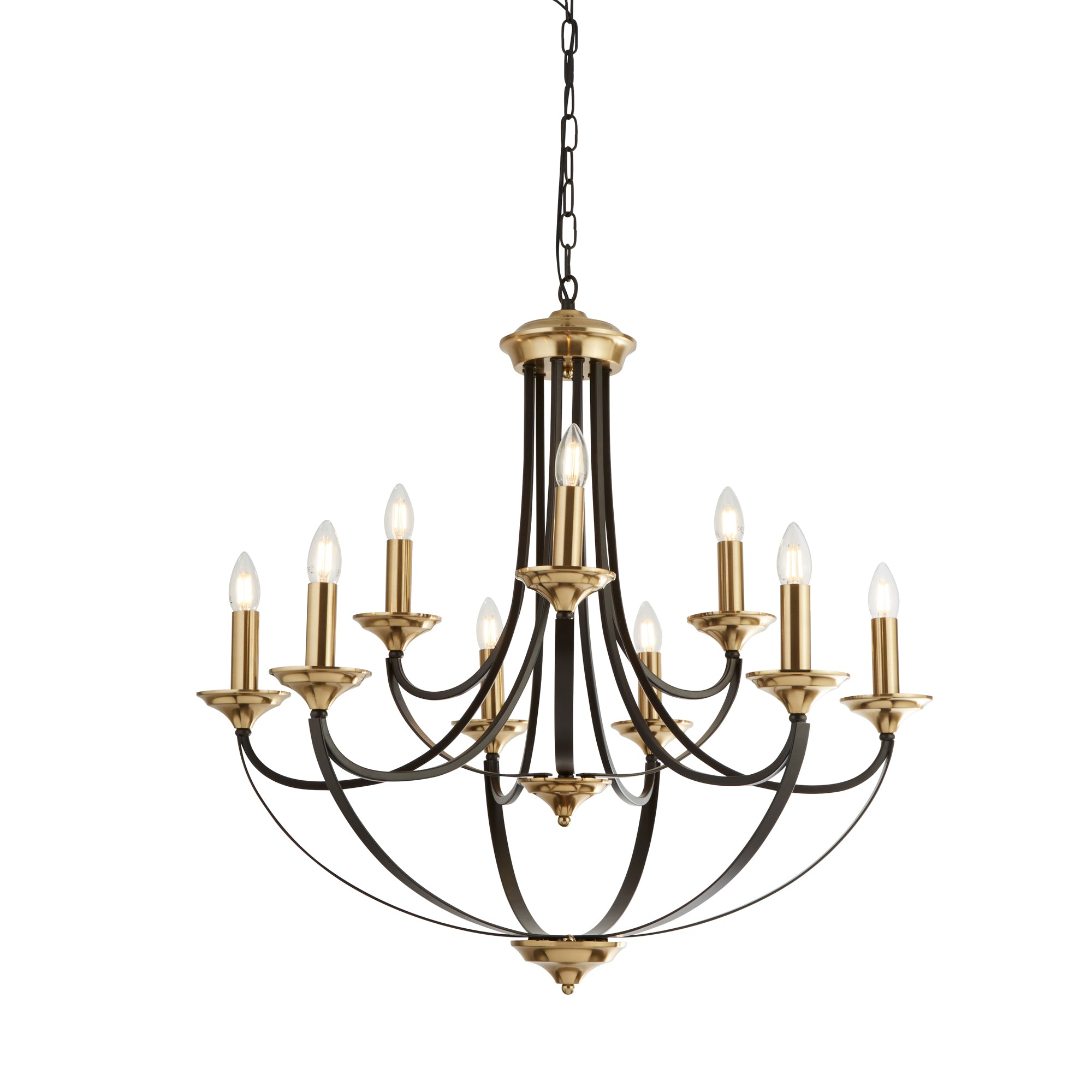 Belfry 9Lt Pendant - Dark Bronze & Brown Metal Dark Bronze and Brown / 9