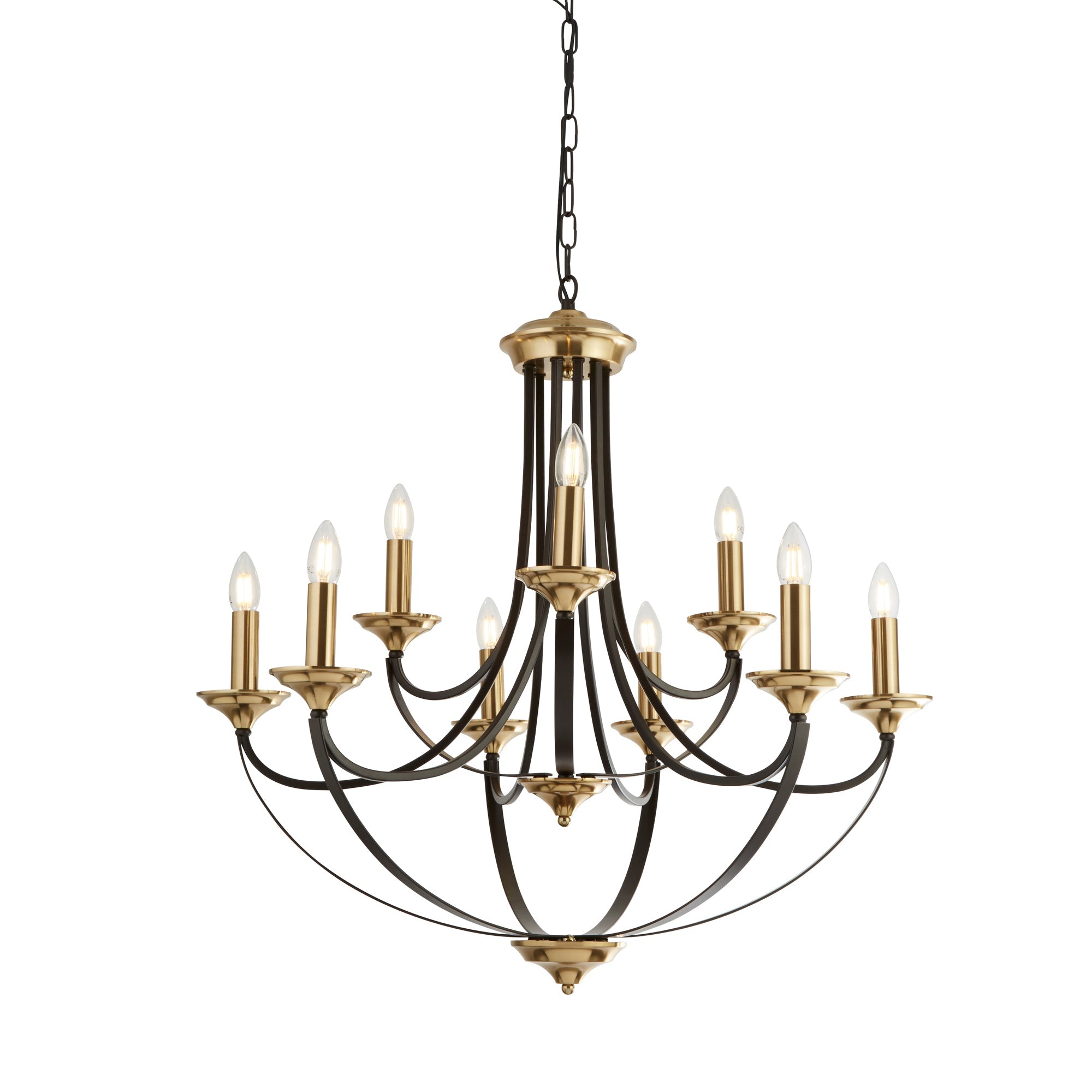 Belfry 9Lt Pendant - Dark Bronze & Brown Metal