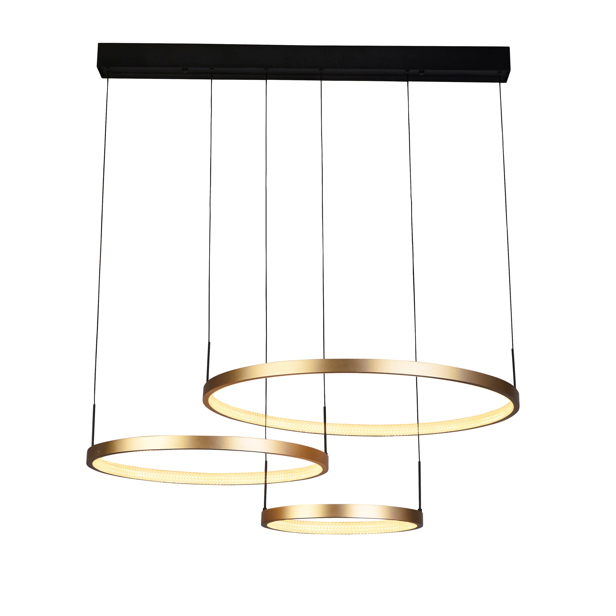 Grace 3 Ring Pendant - Black & Gold Metal