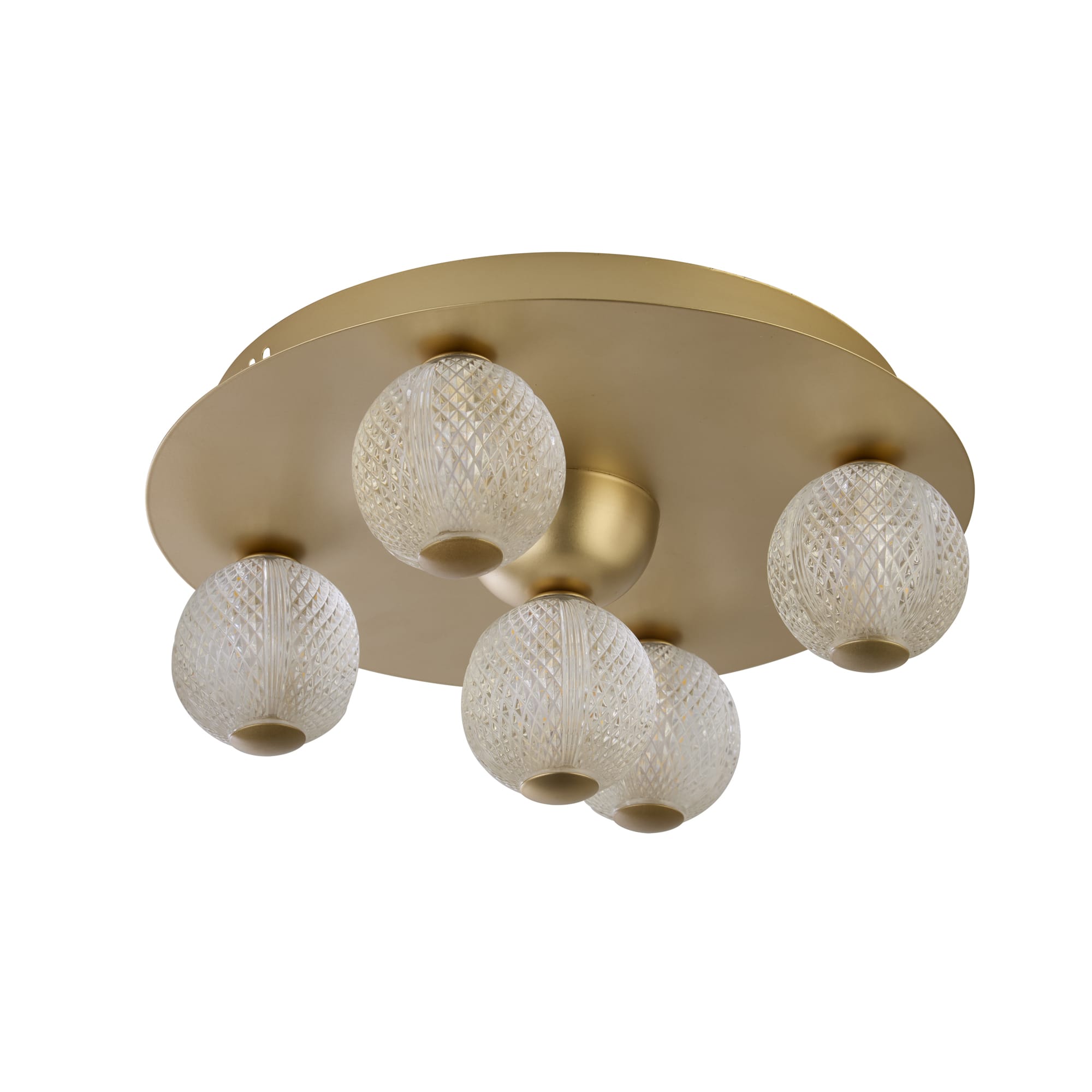 Asteroid Led Flush,Gold Metal with Clear Acrylic Balls
