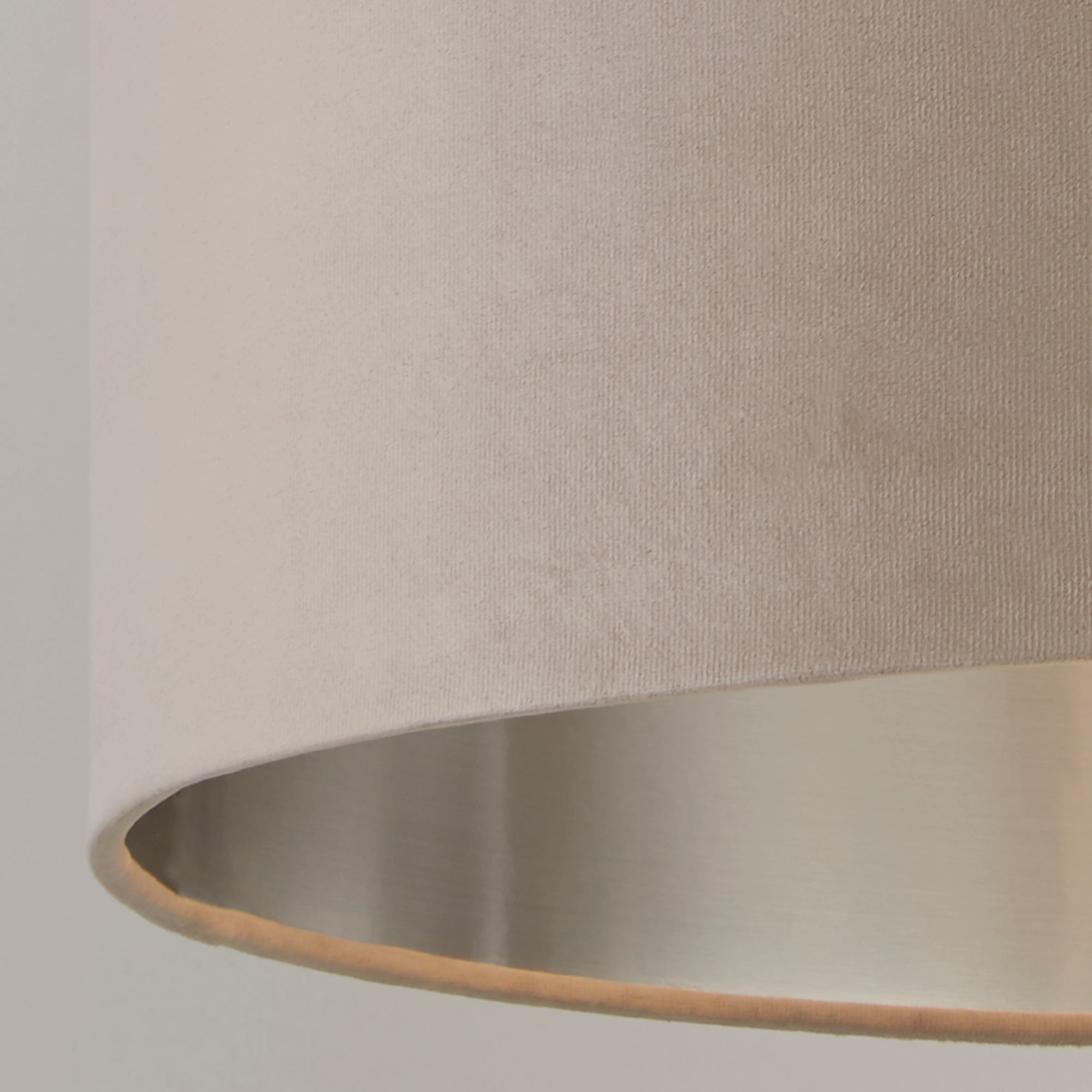 Lux&Belle Drum Shade Taupe Velvet and  Silver Inner / 280 x 180