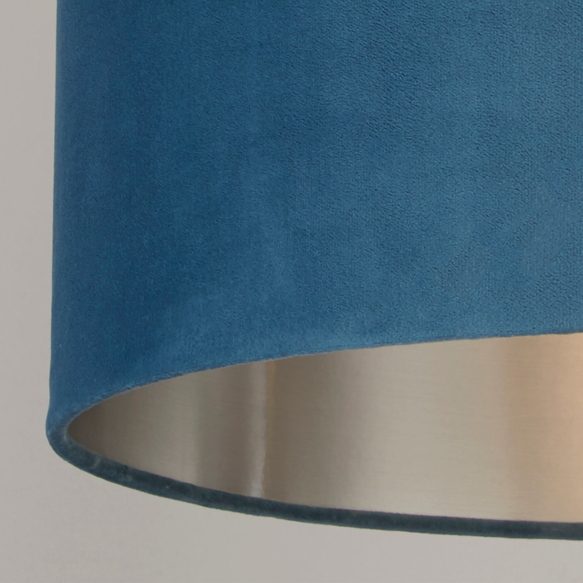 Lux&Belle Drum Shade Teal Velvet  and Silver Inner / 280 x 180