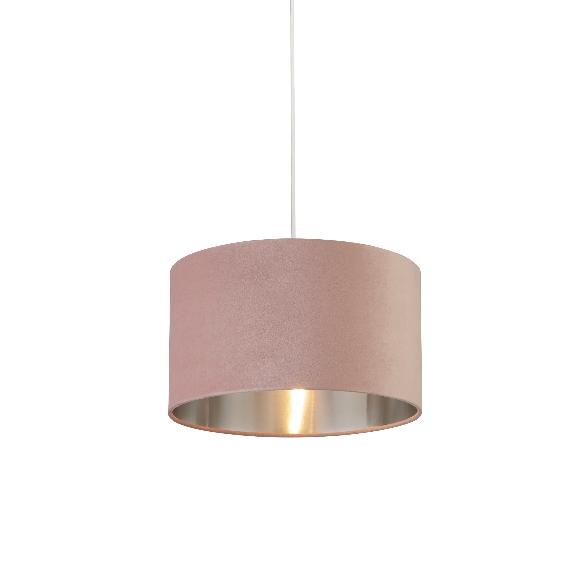 Lux&Belle Drum Shade PinkVelvet  and  Silver Inner / 380 x 220