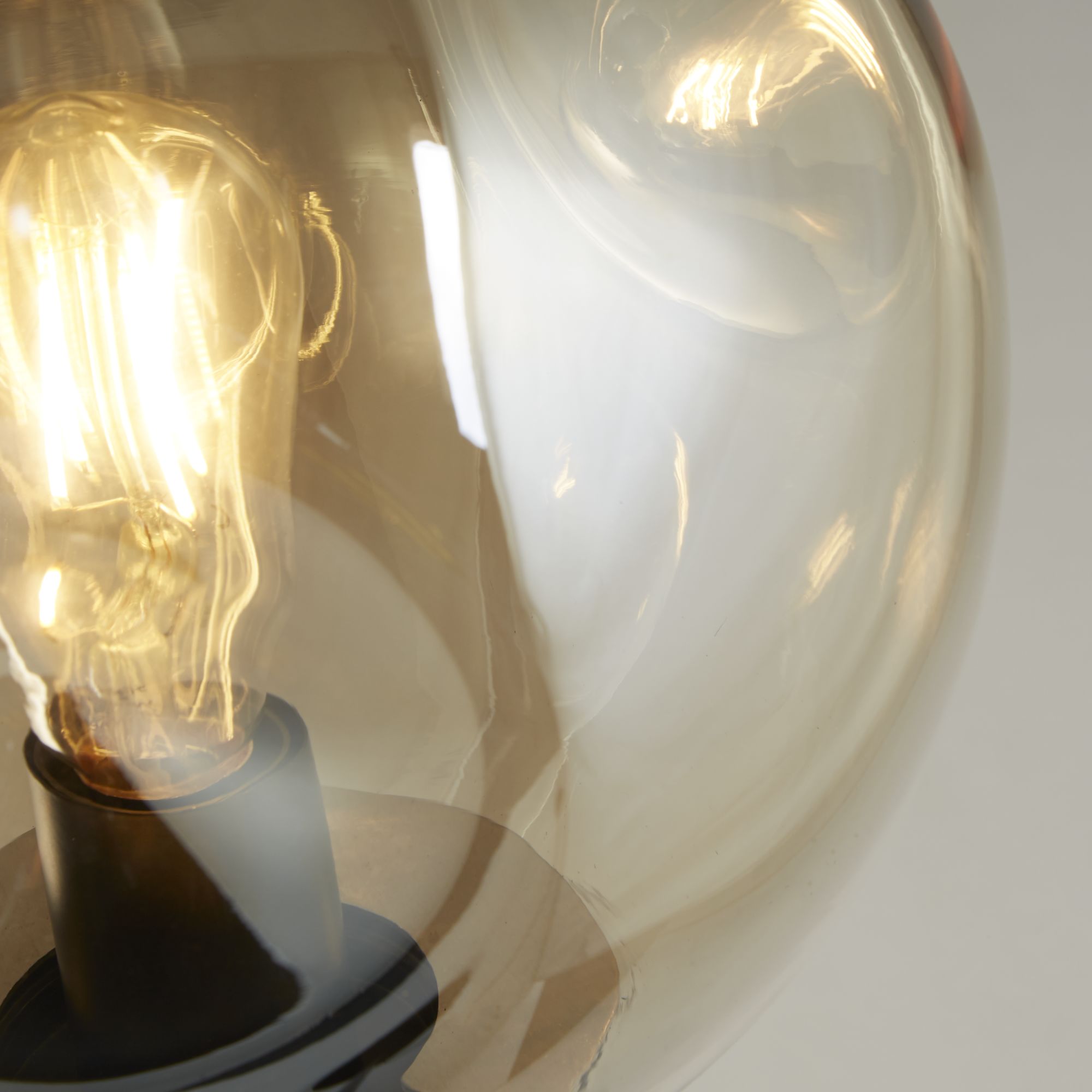 Punch Floor Lamp - Black Metal & Champagne Punched Glass