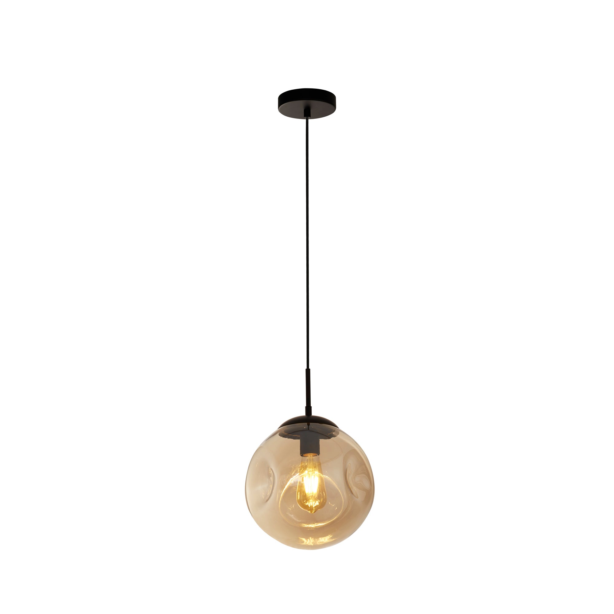 Punch Pendant - Black Metal & Champagne Punched Glass