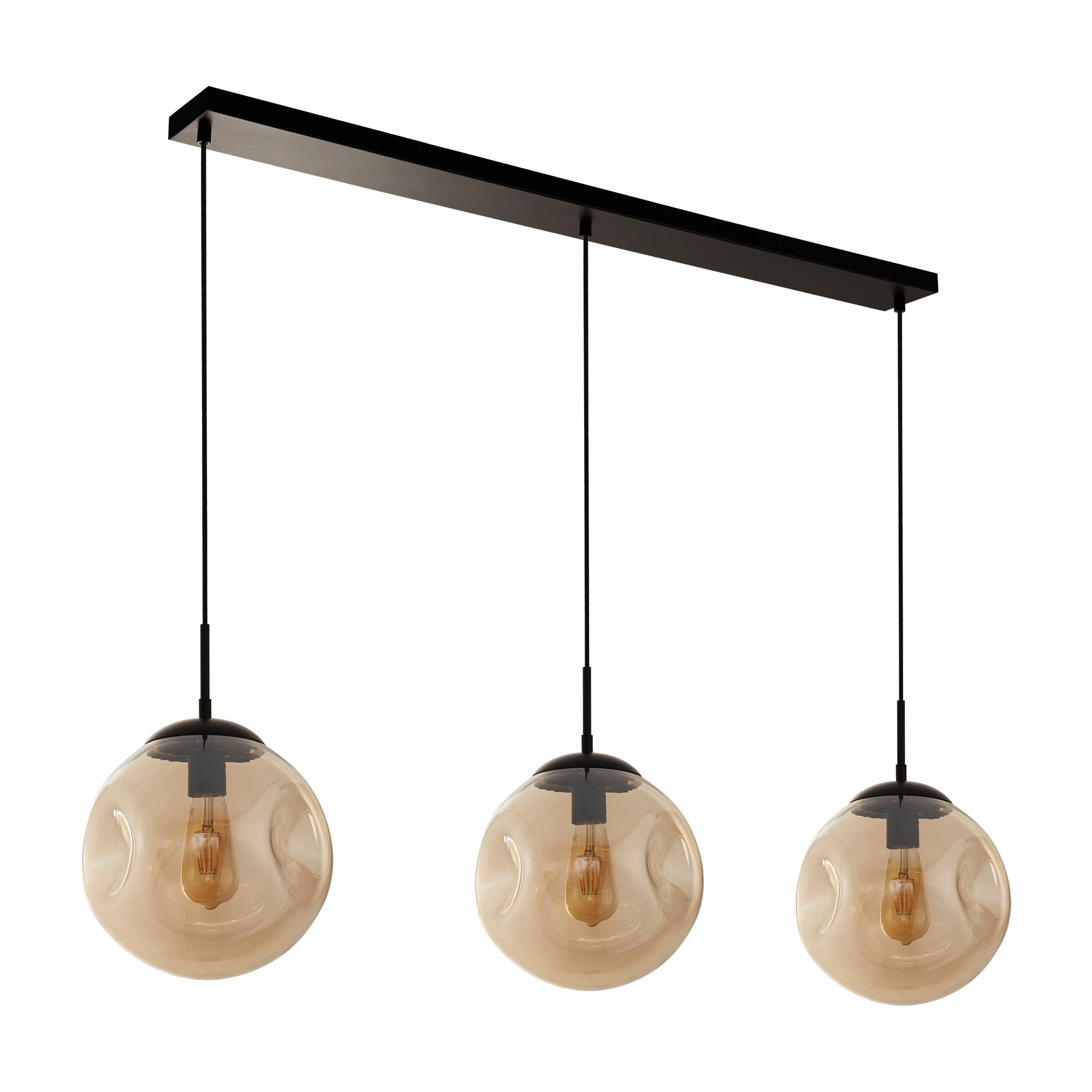 Punch  Bar Pendant- Black Metal & Champagne Punched Glass 3