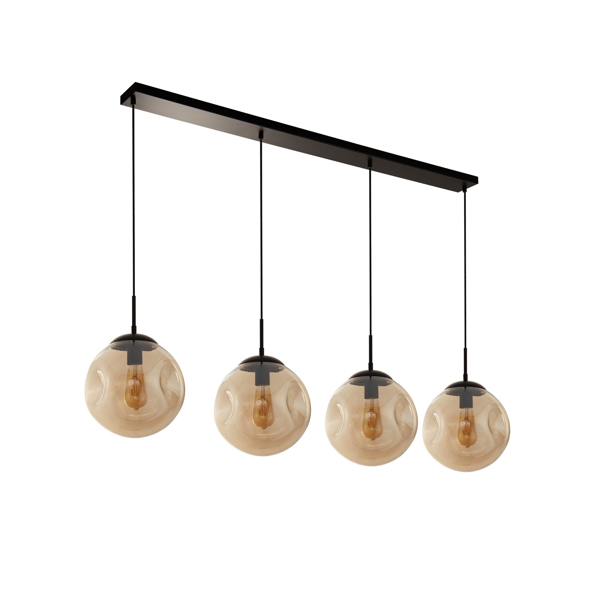 Punch  Bar Pendant- Black Metal & Champagne Punched Glass 4