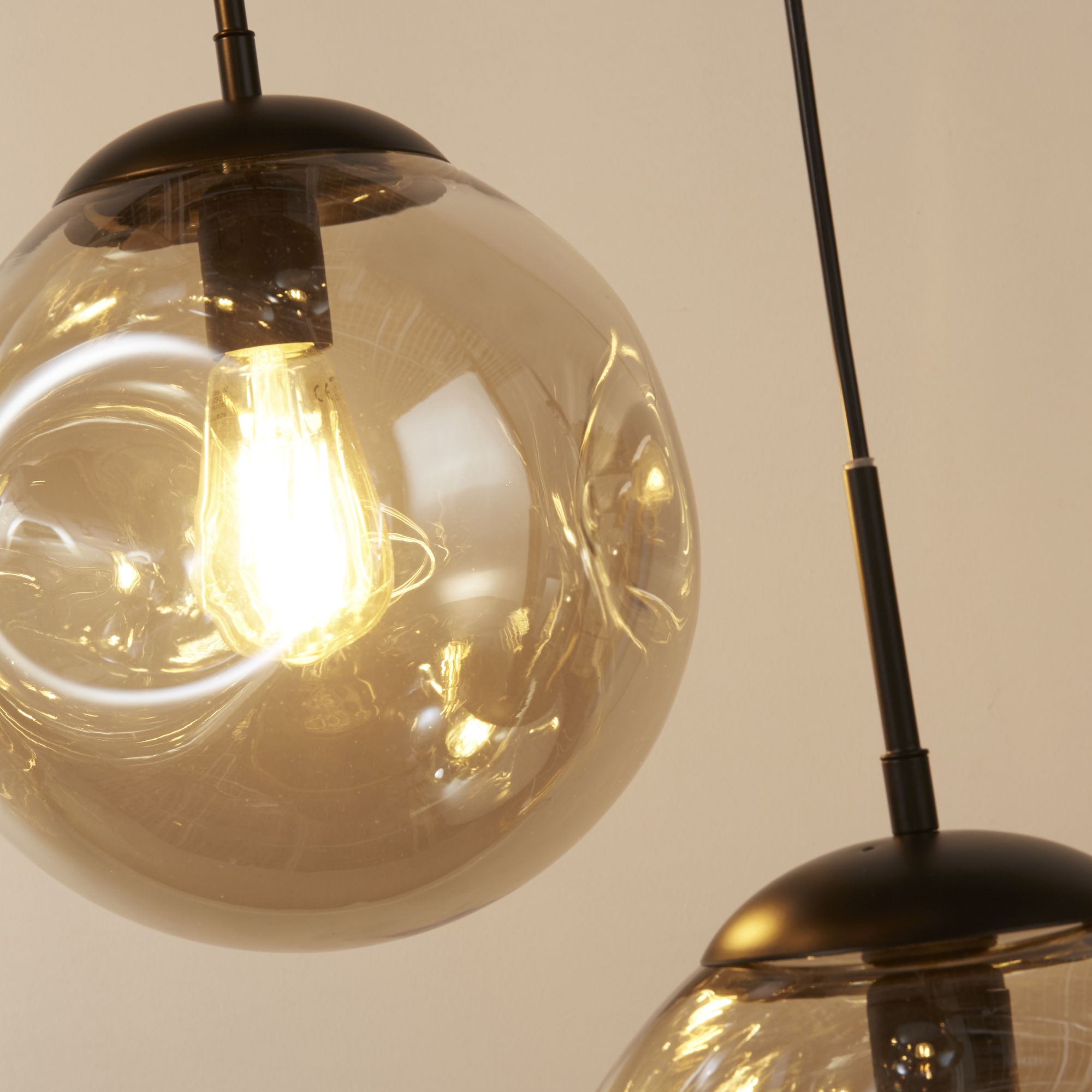 Punch Multi-Drop - Black Metal & Champagne Punched Glass