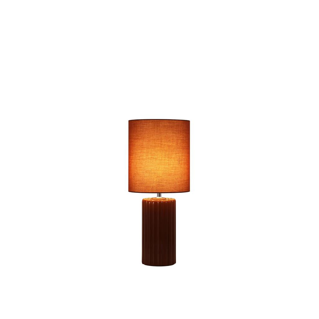 Groove 1Lt Table Lamp, Burnt Orange with matching shade