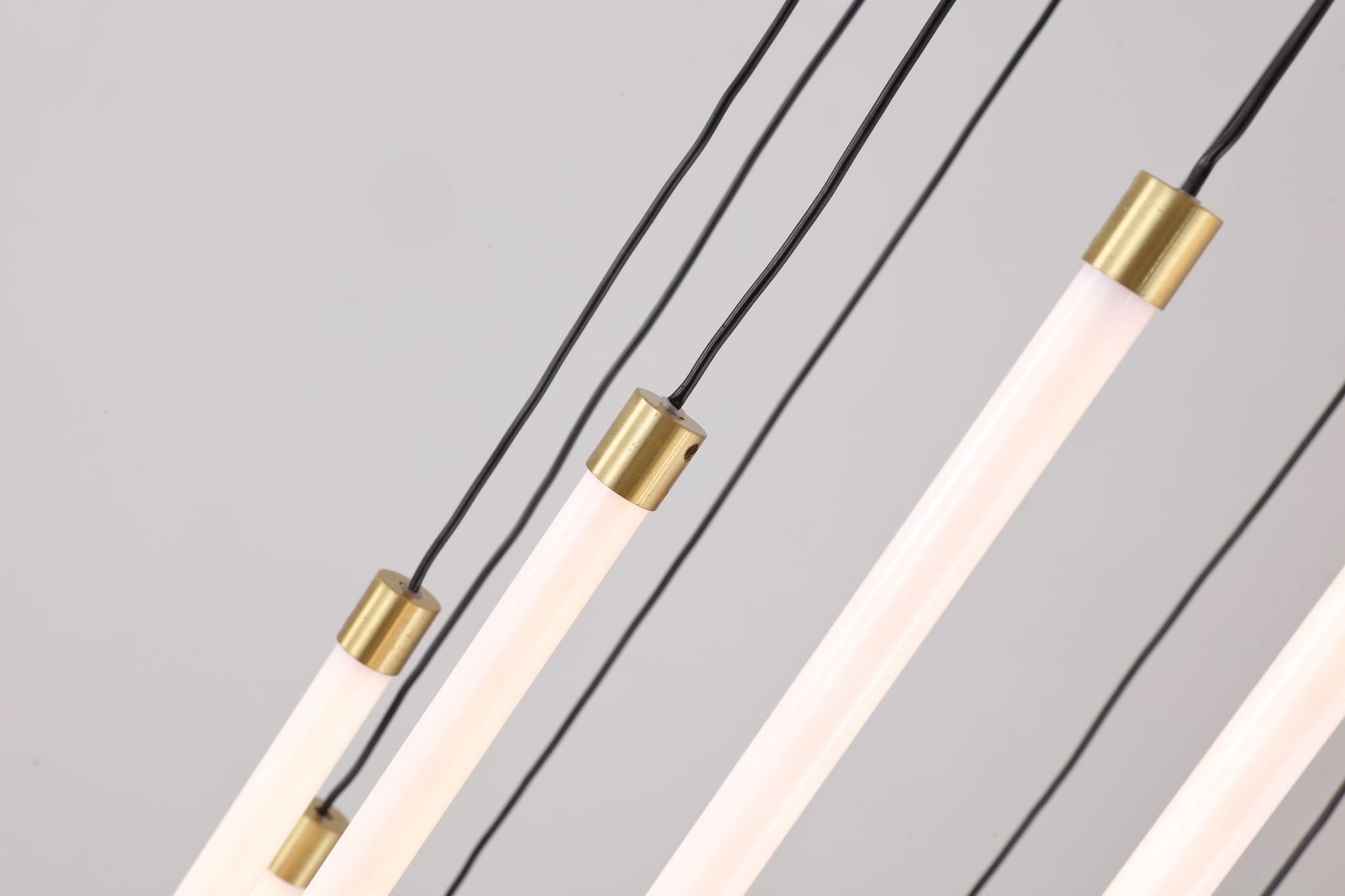 Flare LED 12Lt Stairwell Pendant, Satin Brass