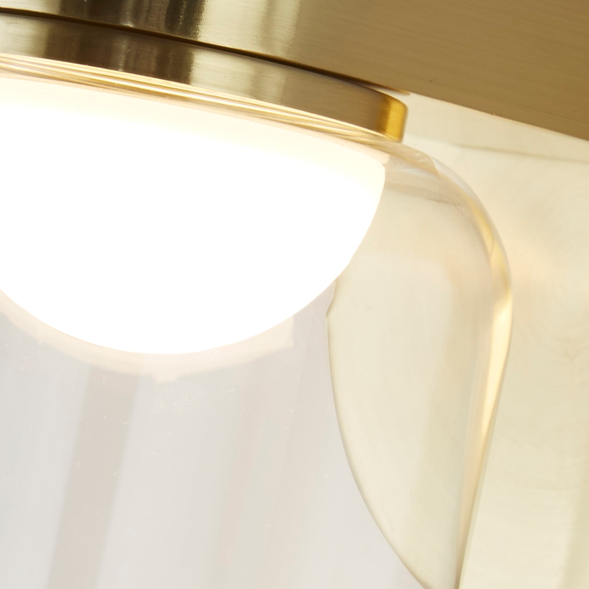 Highball LED Wall Light, Satin Brass & Clear Glass IP44
