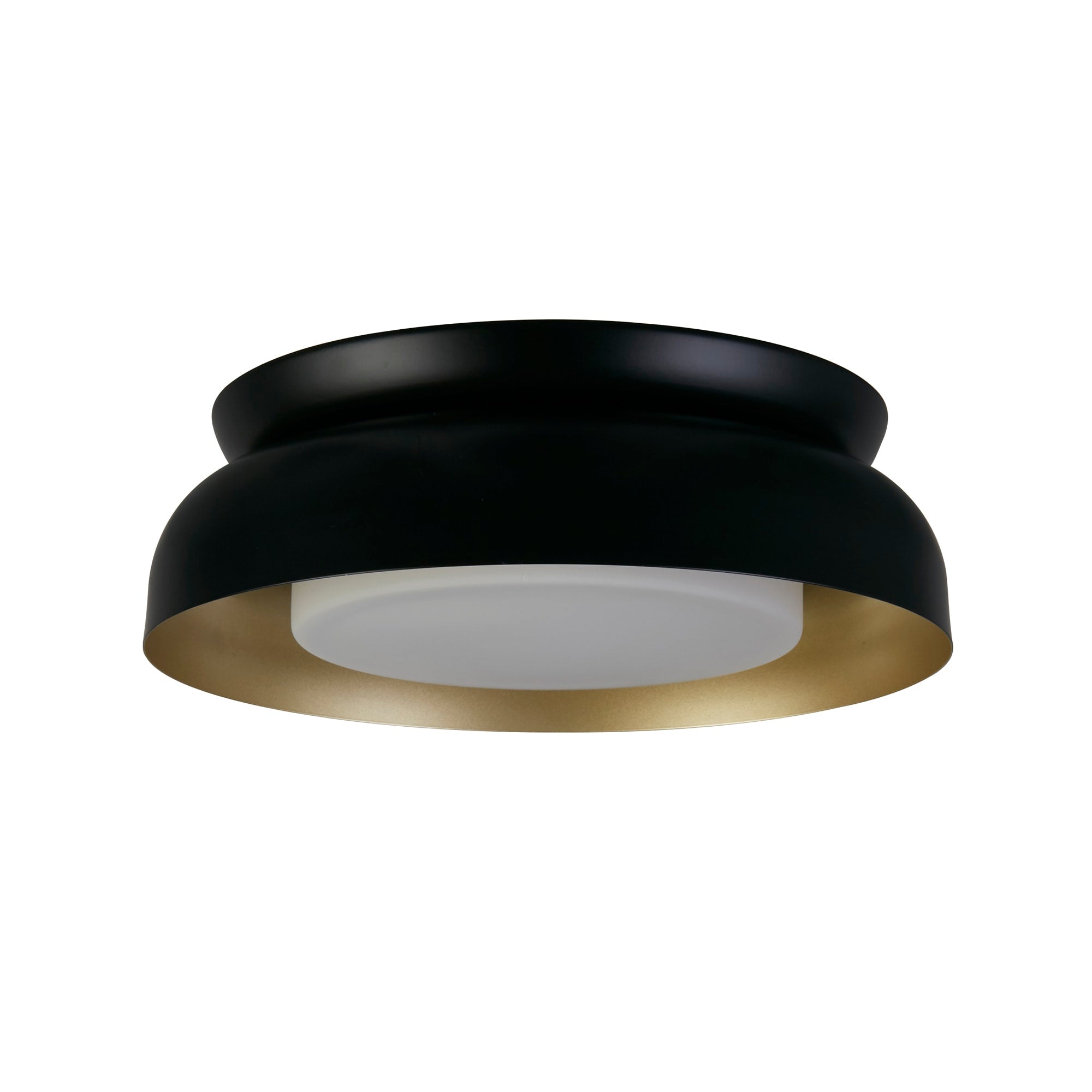 Kendal 2Lt Flush, Black & Gold Metal with Frosted Diffuser