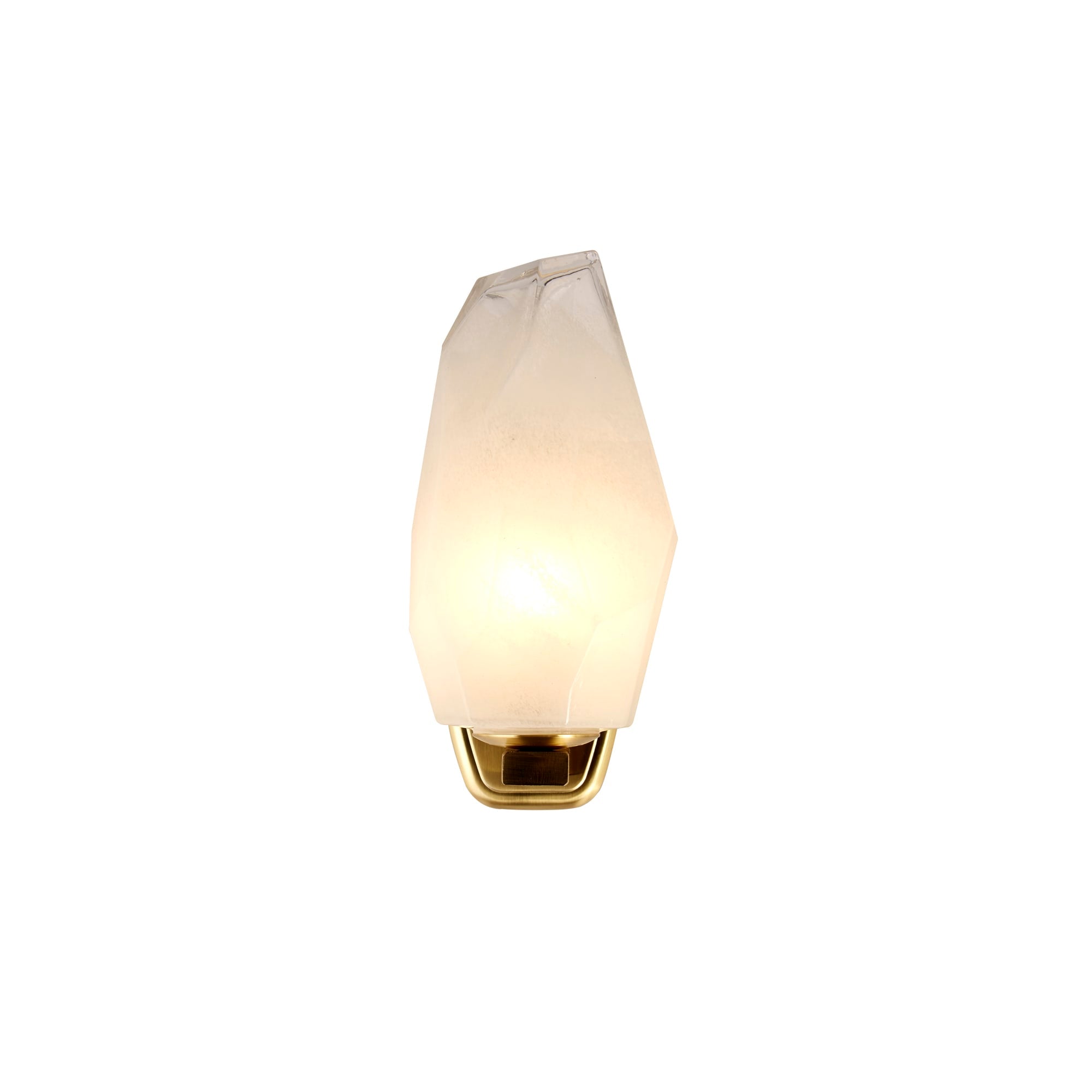 Rocky 1Lt Wall Light, Satin Brass Metal  & Glass