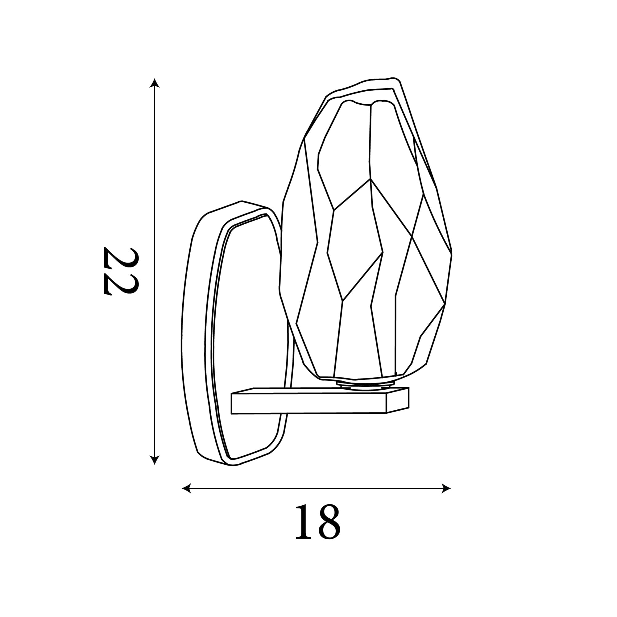 Rocky 1Lt Wall Light, Satin Brass Metal  & Glass
