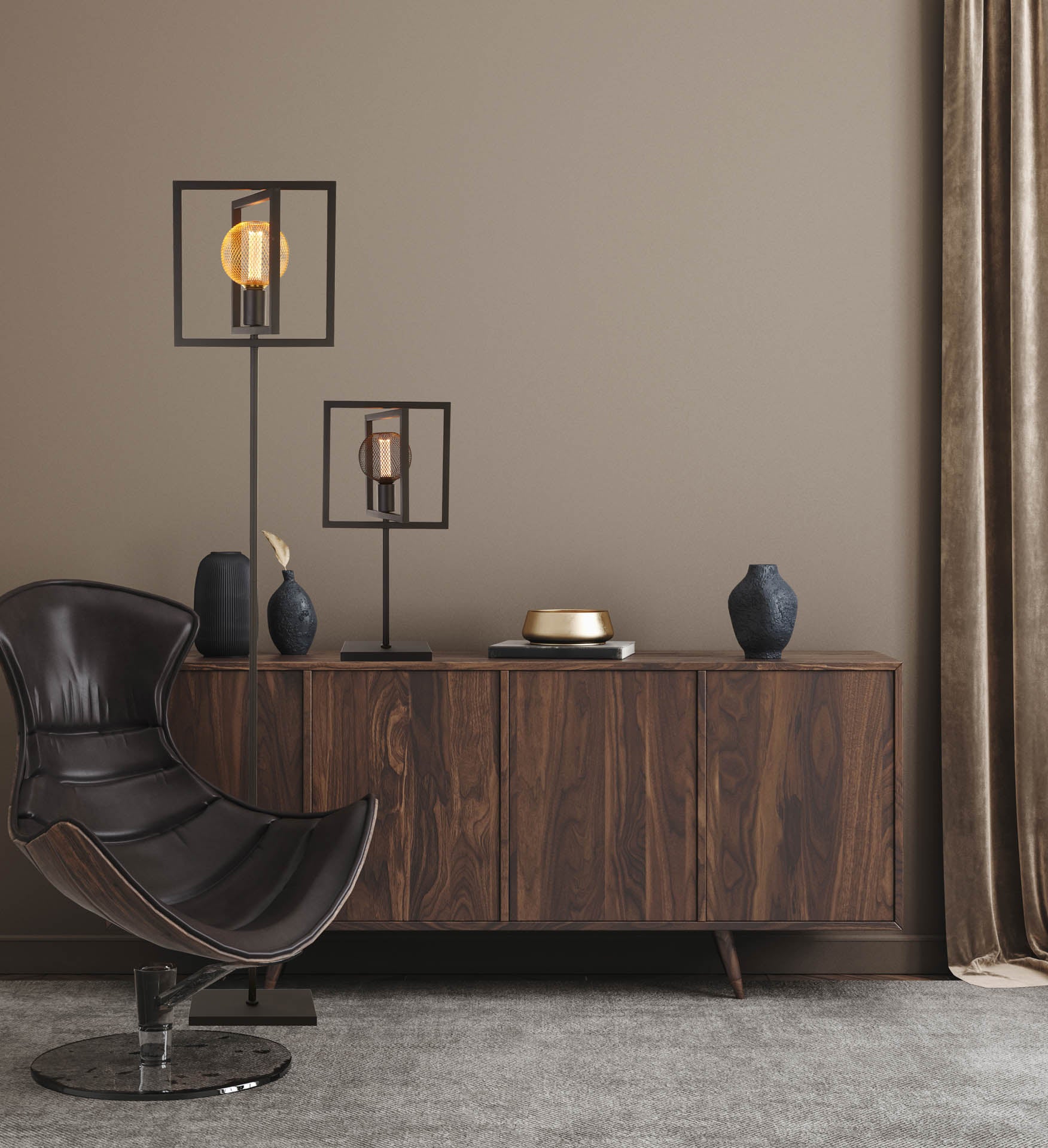 Plaza Table Lamp - Matt Black Metal