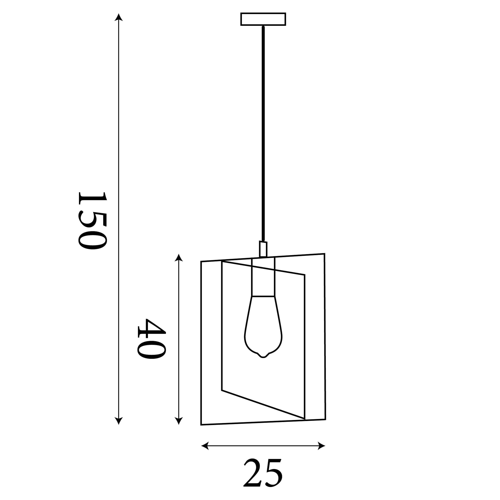 Plaza 1Lt Pendant, Black Metal