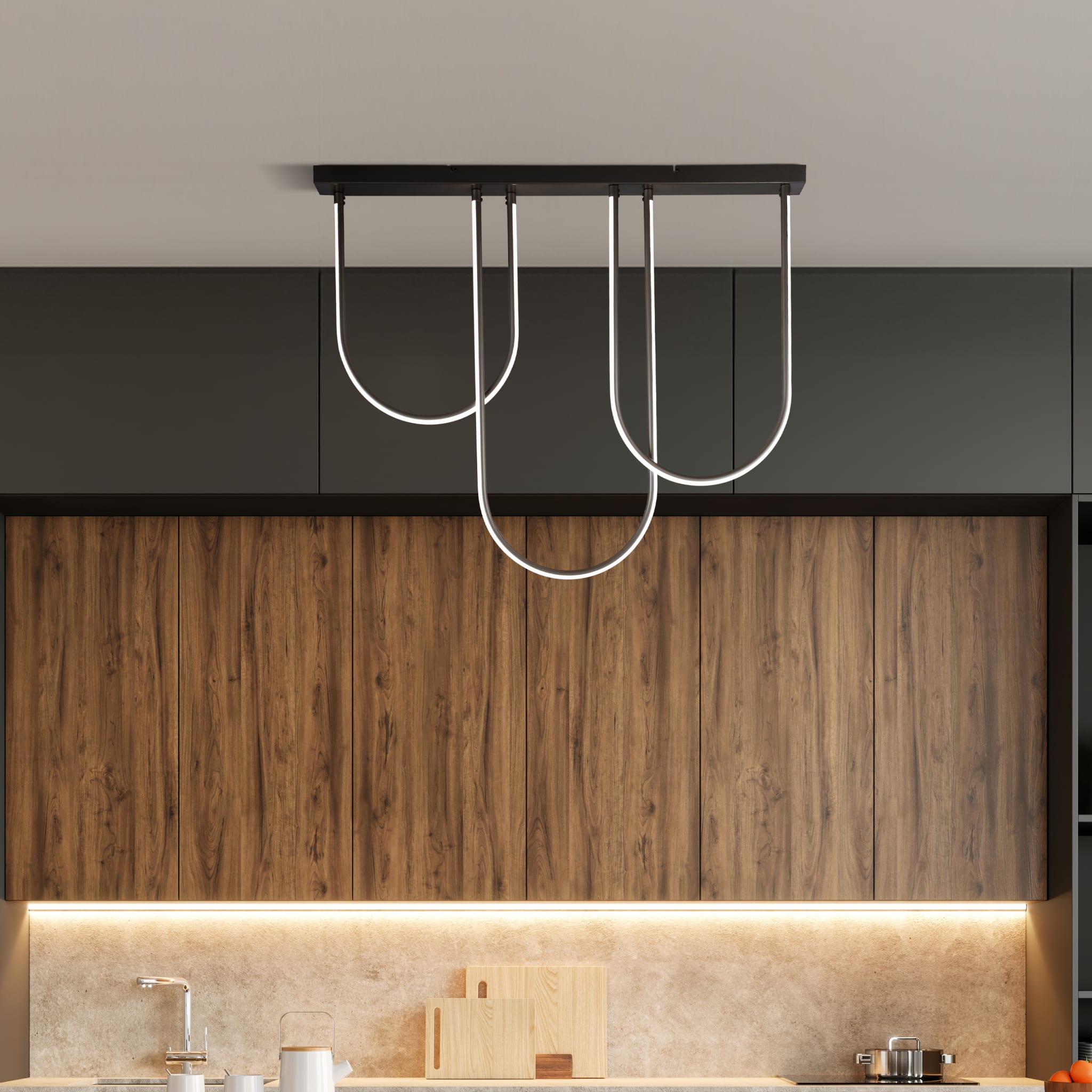 Chime LED Flush Matt Black Metal