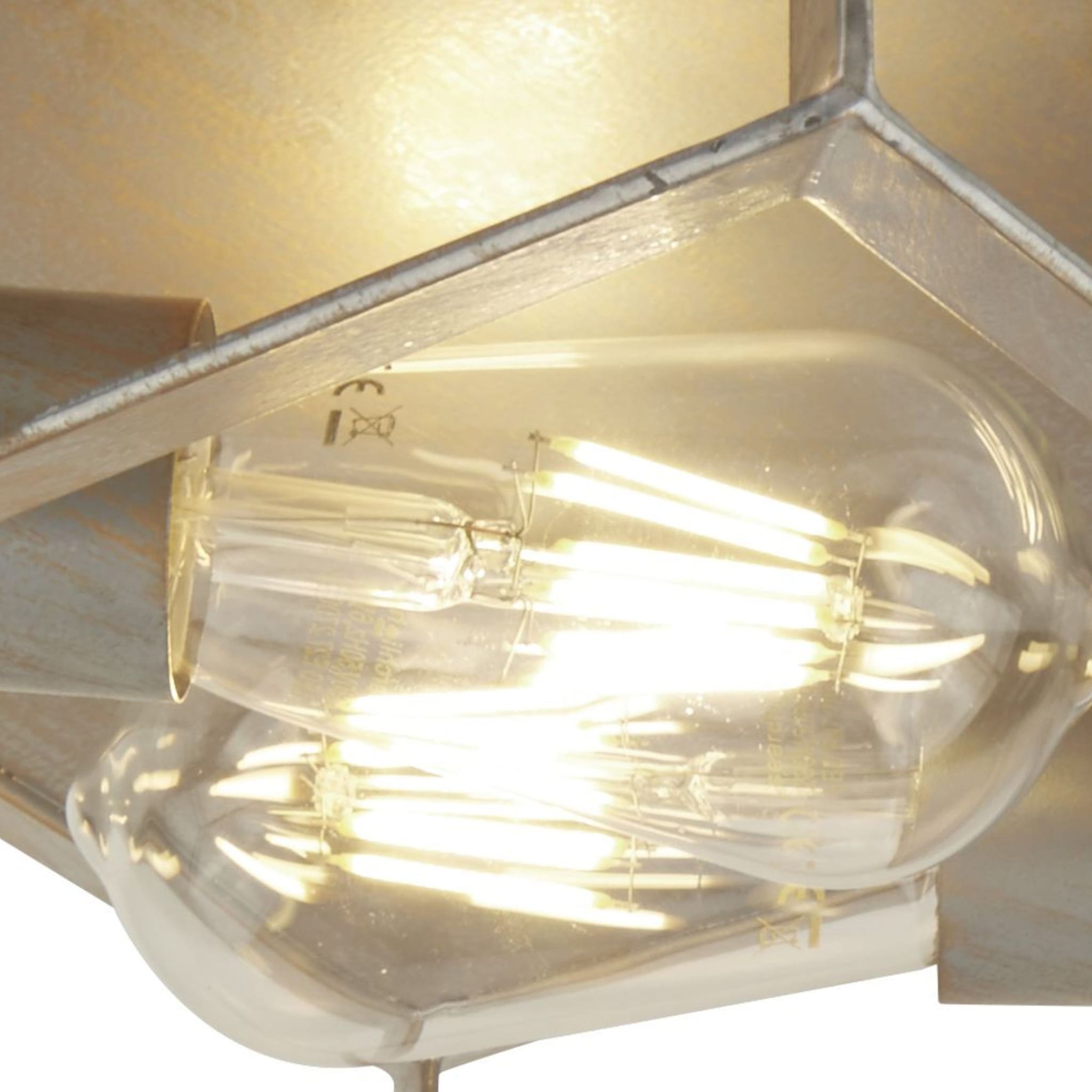 Heaton 2Lt Flush  - Brushed Gold/Silver Metal