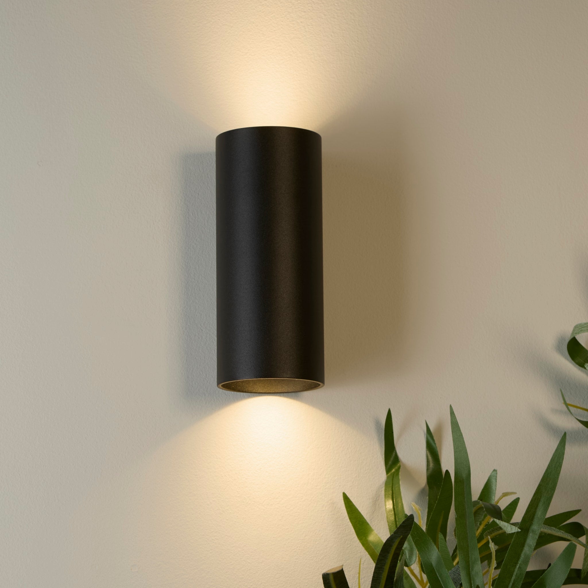 Cyls Cylinder Up&Down Wall Light, GU10, Black