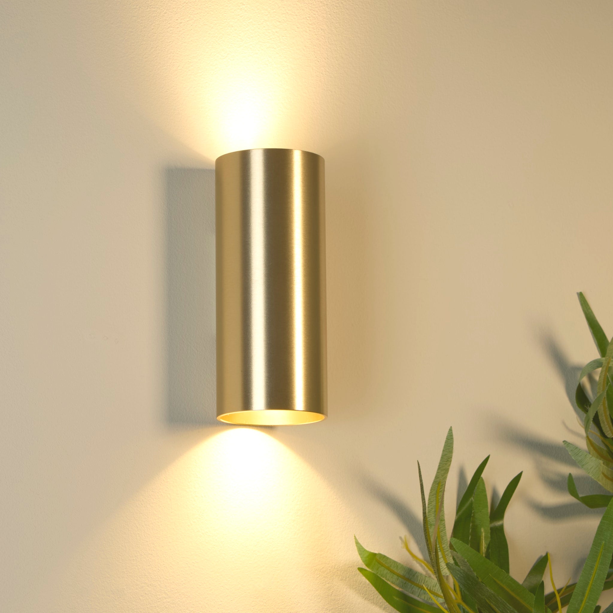 Cyls Cylinder Up&Down Wall Light, GU10, Gold