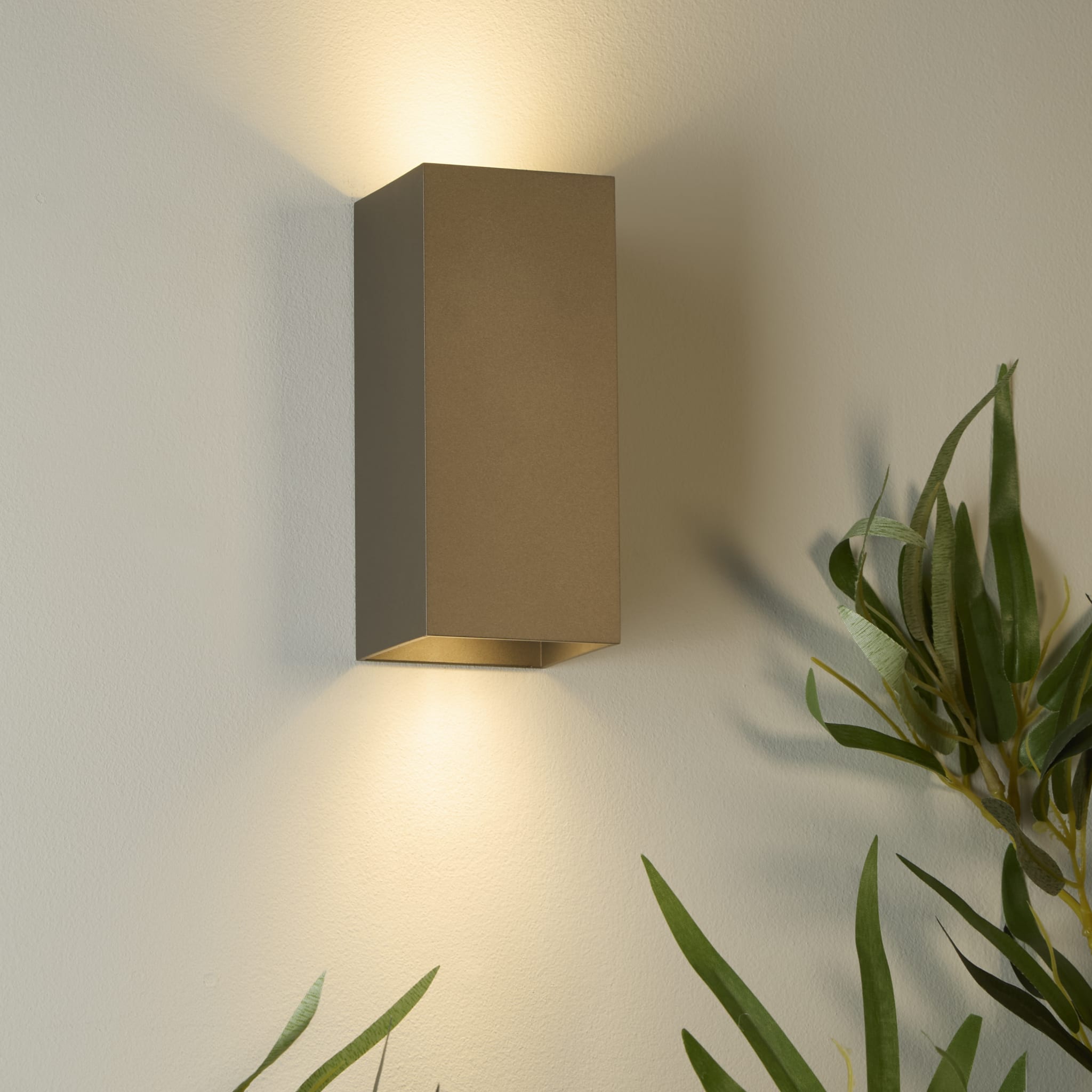 Don Square Up&Down Wall Light, GU10, Latte