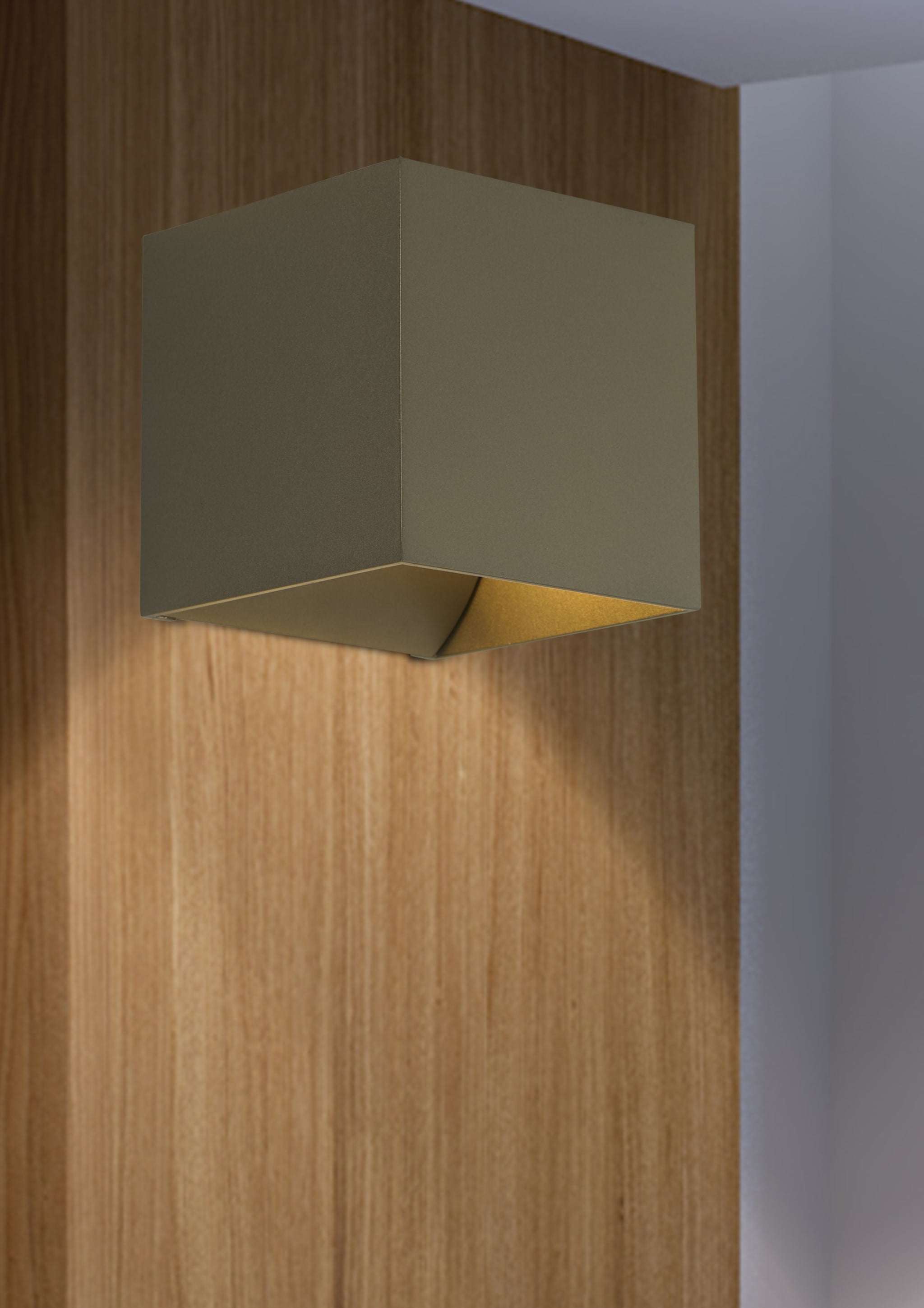 Newton Square Up&Down Wall Light, G9, Latte