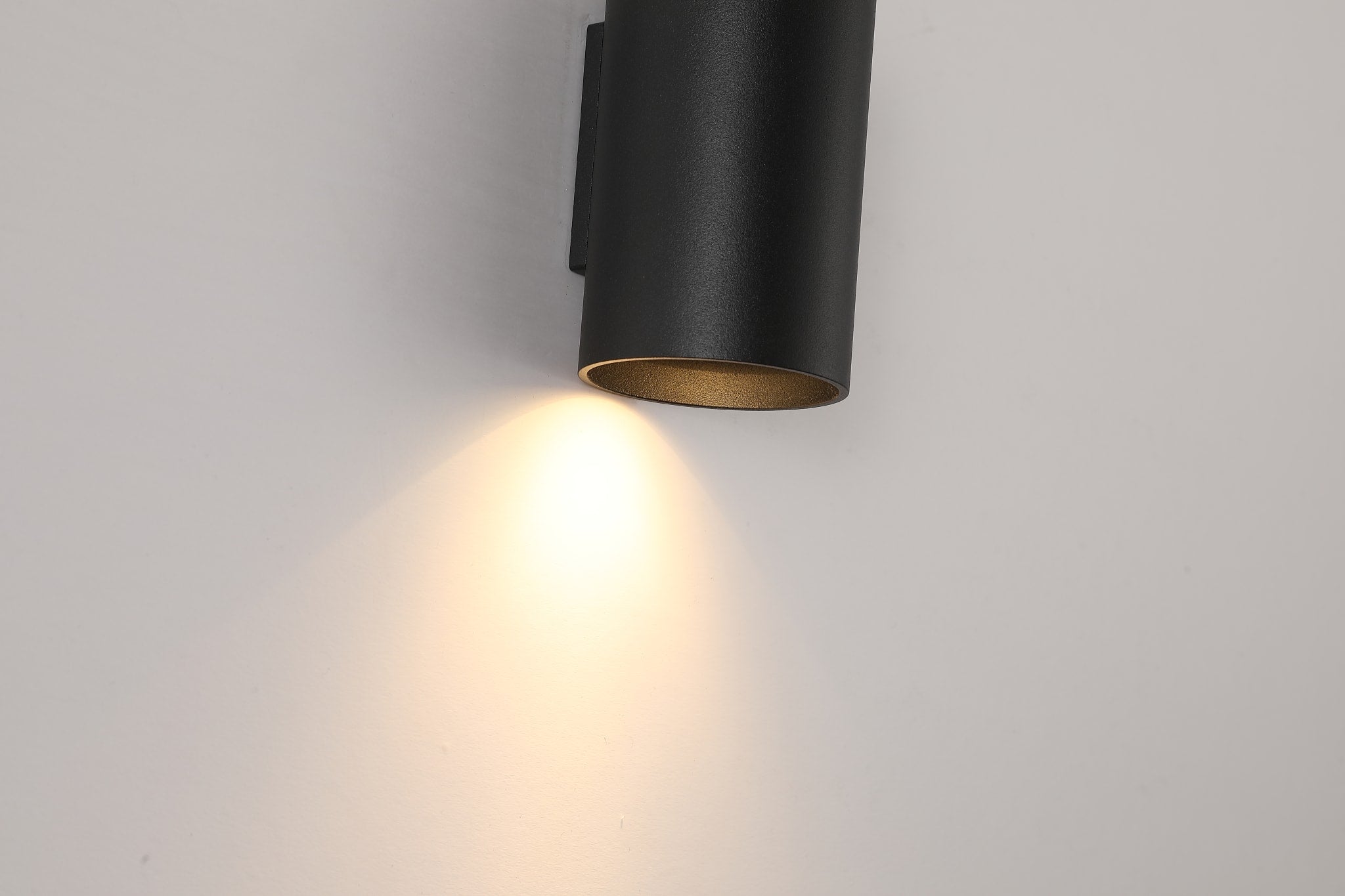 Cyls Cylinder Down Wall Light, GU10, Black