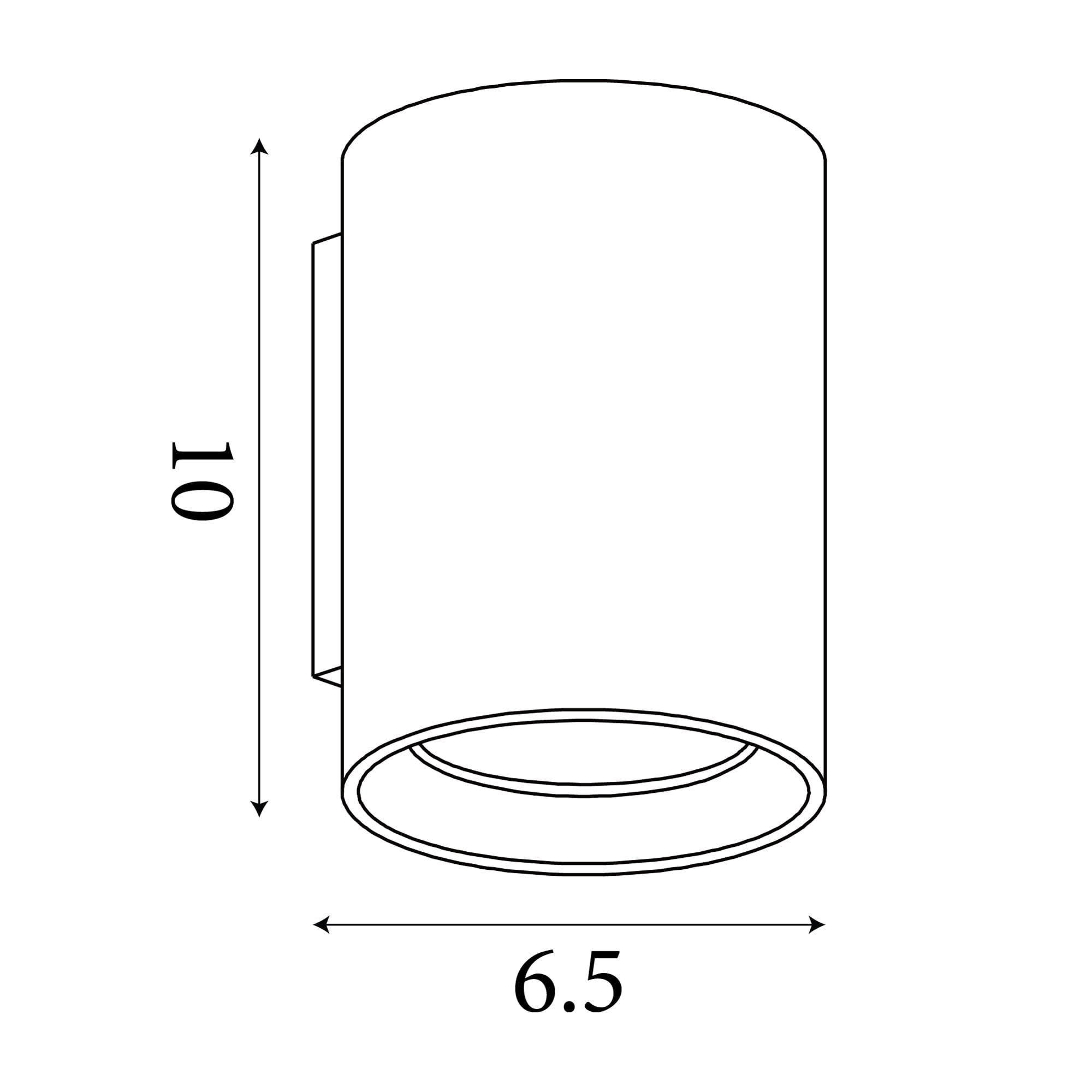 Cyls Cylinder Down Wall Light, GU10, Gold