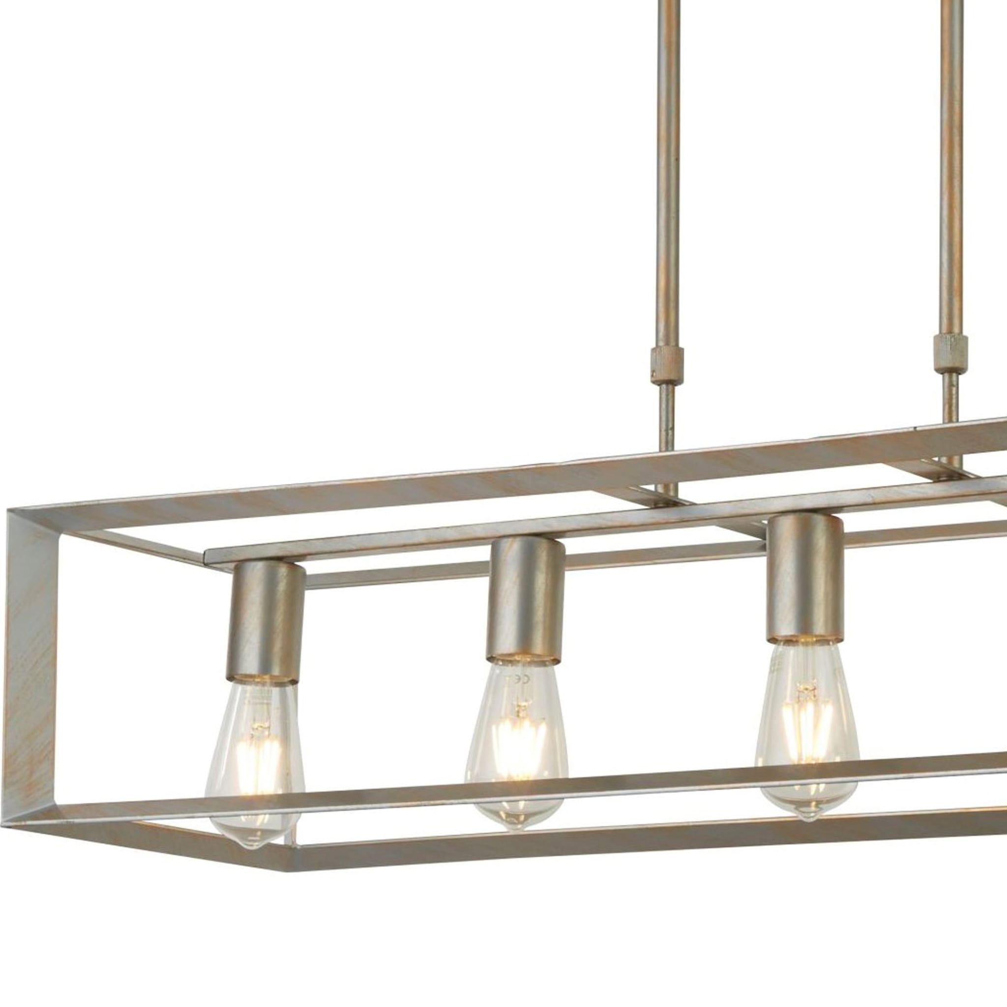 Heaton 5Lt Pendant - Brushed Gold/Silver Metal