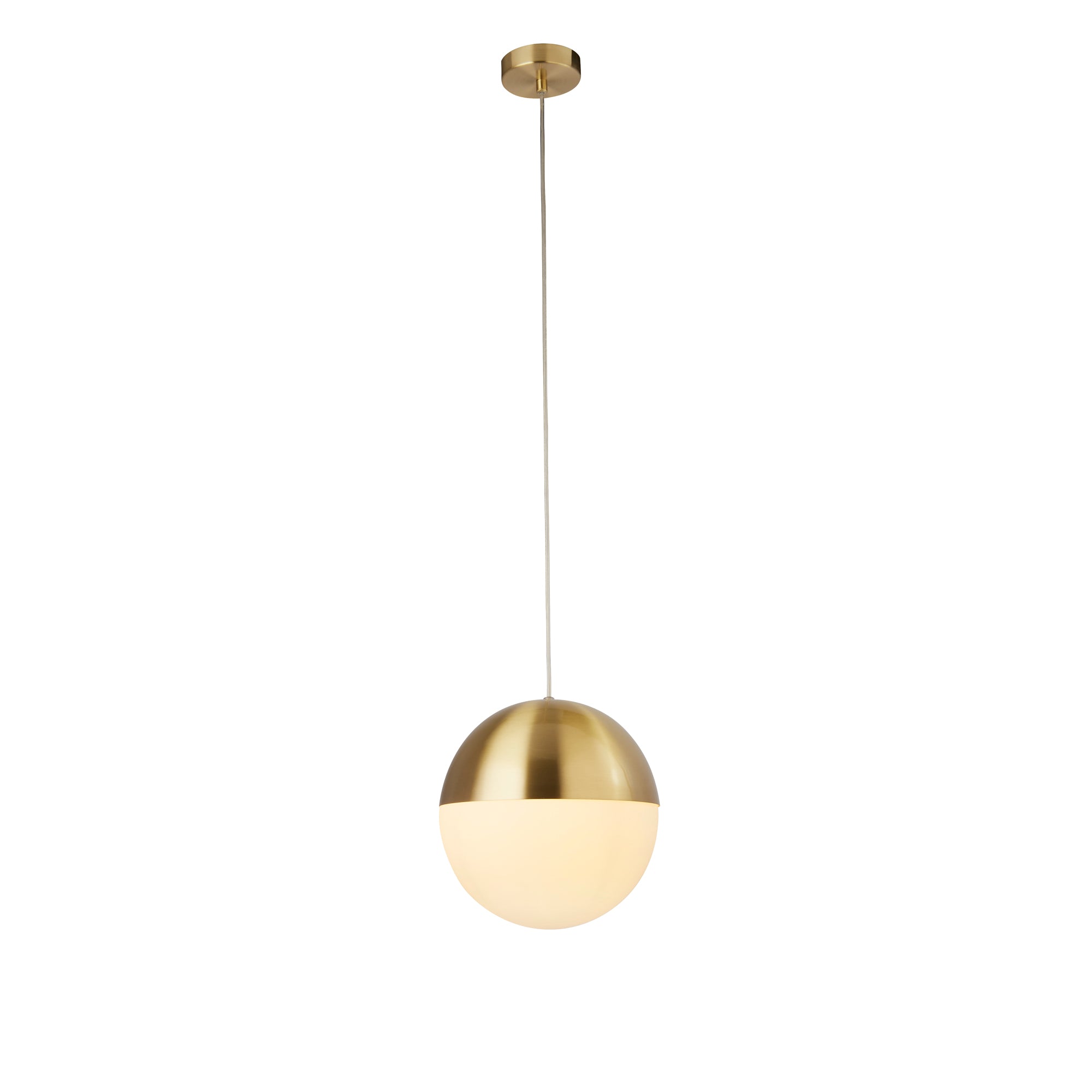 Endor Pendant - Satin Brass & Opal Glass Satin Brass and Opal White