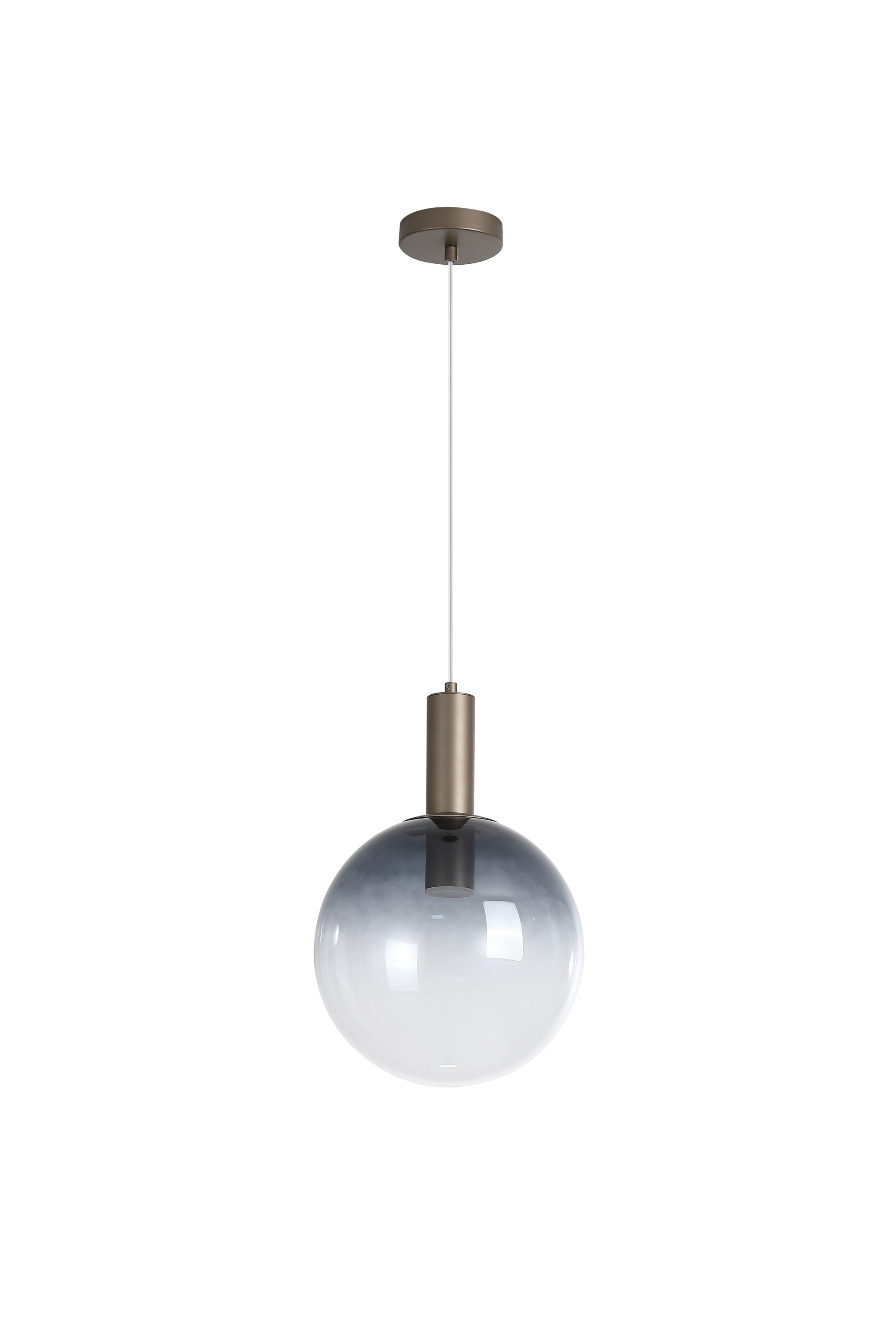 Ombre 1lt Pendant, Smoked Ombre Glass with Latte Metal