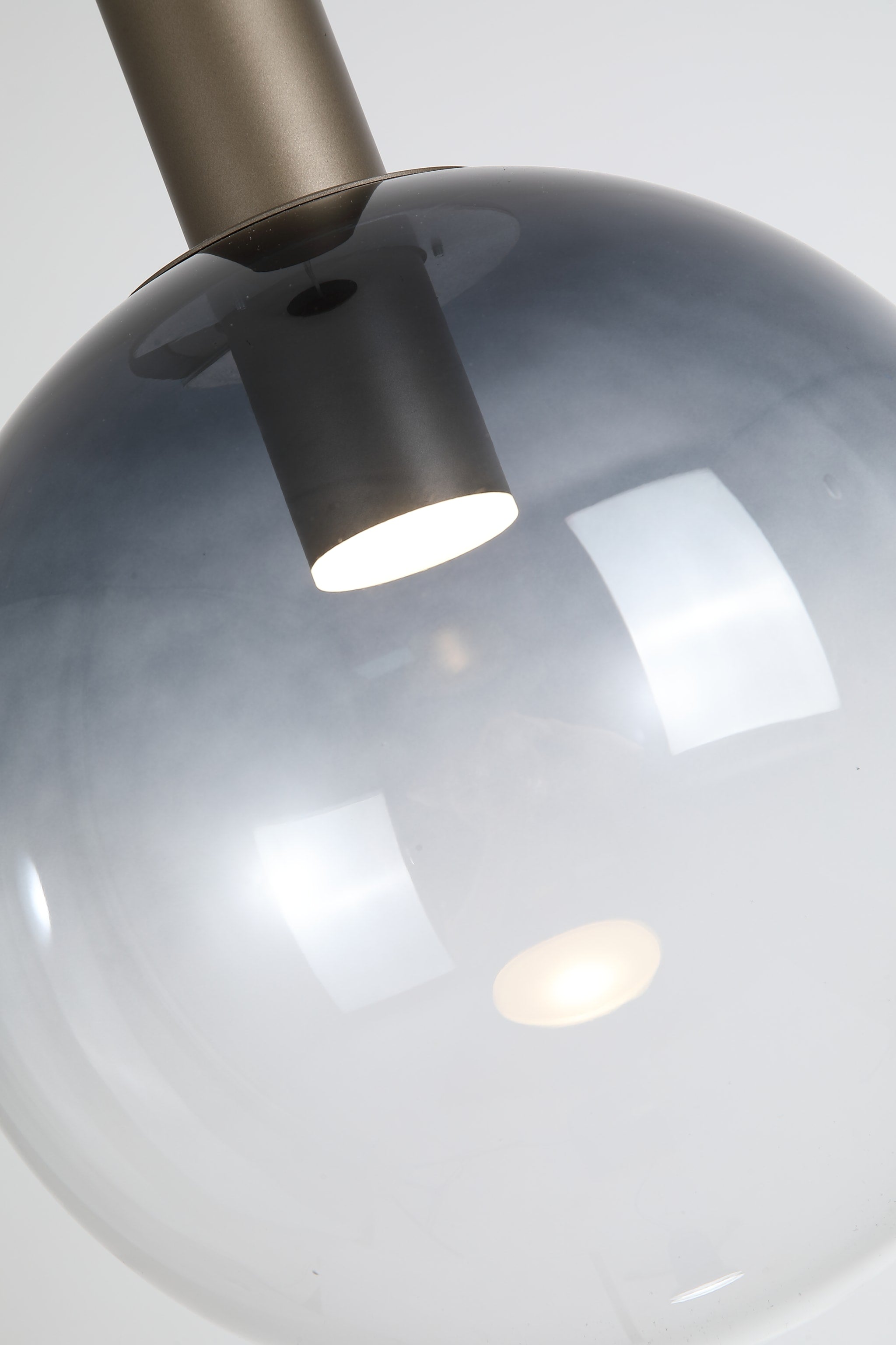 Ombre 1lt Pendant, Smoked Ombre Glass with Latte Metal