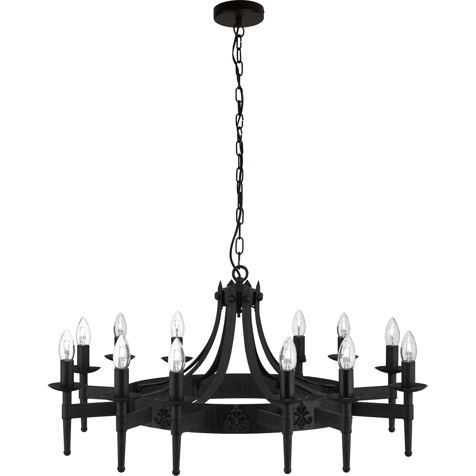 Cartwheel II  Pendant - Black Wrought Iron Black / 12