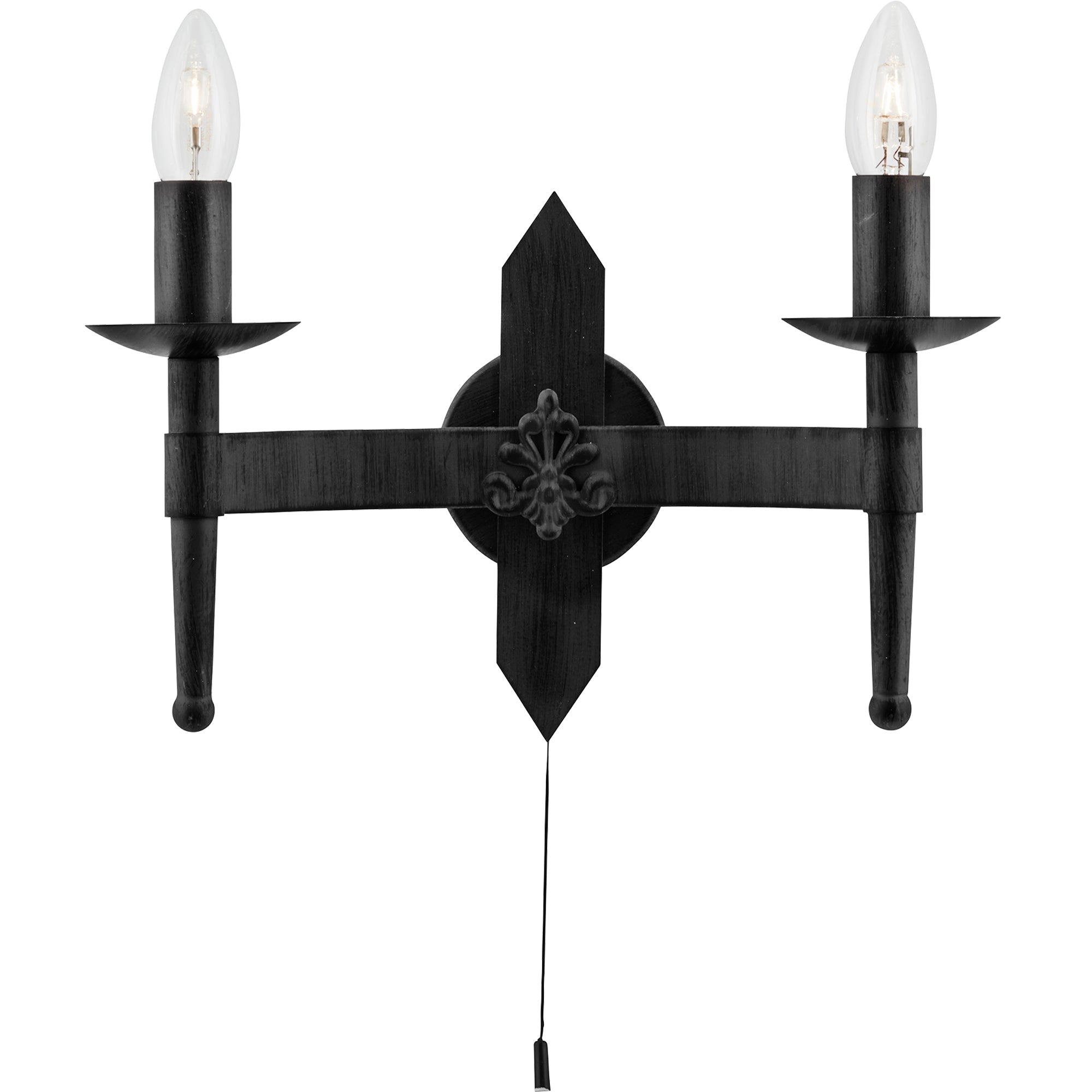 Cartwheel II  Wall Light - Black Wrought Iron