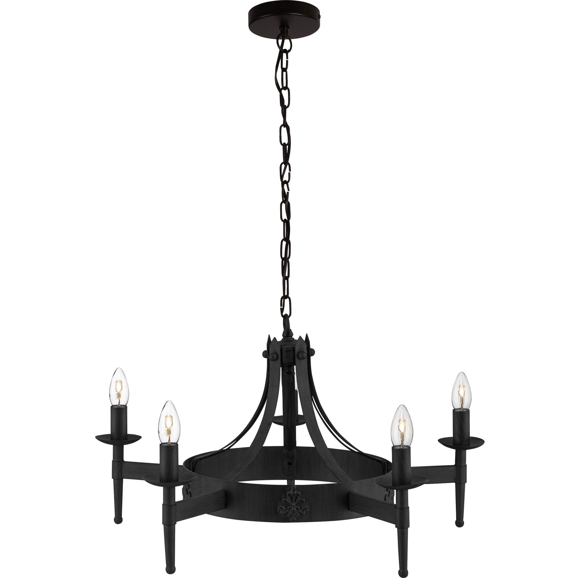 Cartwheel II  Pendant - Black Wrought Iron Black / 5